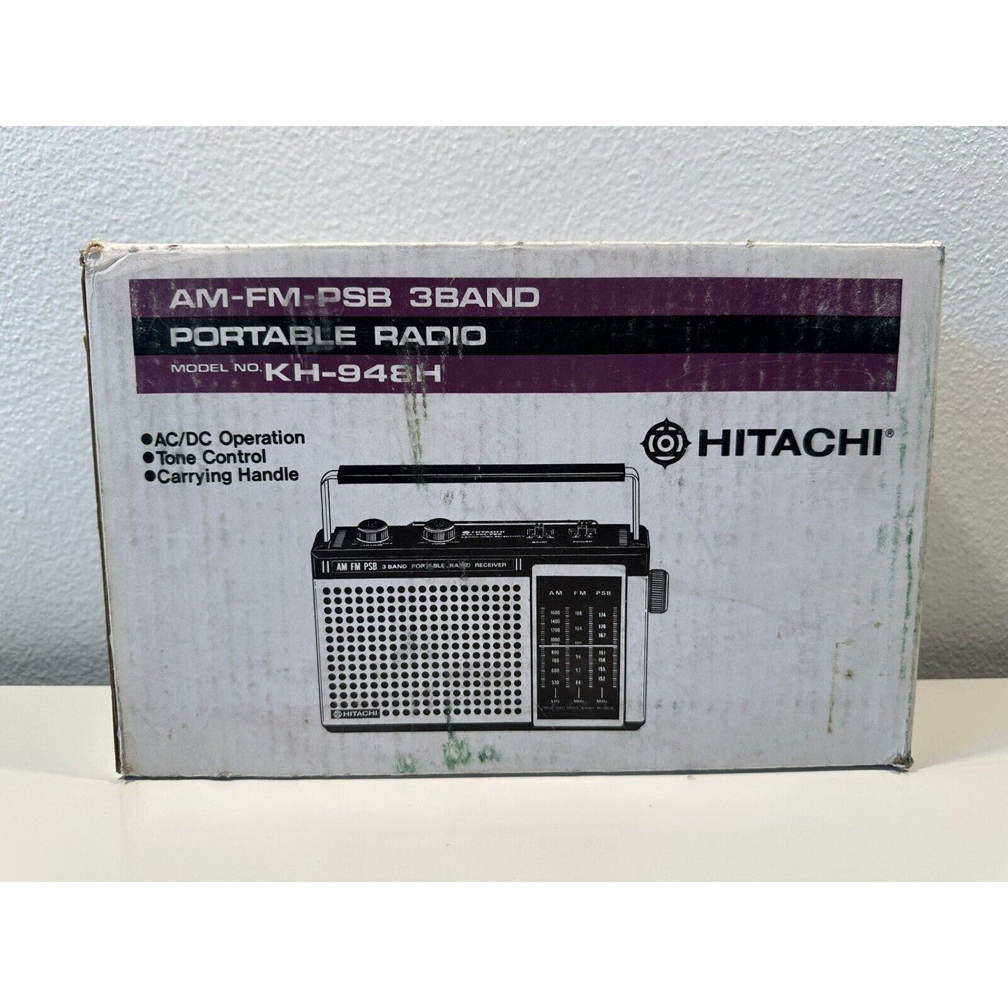 VINTAGE *NEW* Hitachi KH-948H psb/fm/am 3-Band Portable Radio