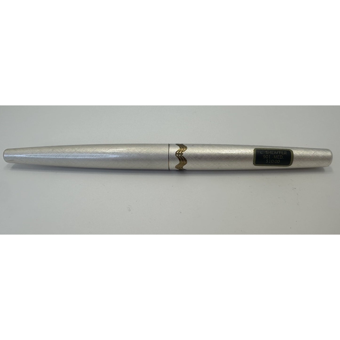 VINTAGE *NEW* 1960's Lady Sheaffer Brushed Steel Gold Accent Fountain Pen| Movie