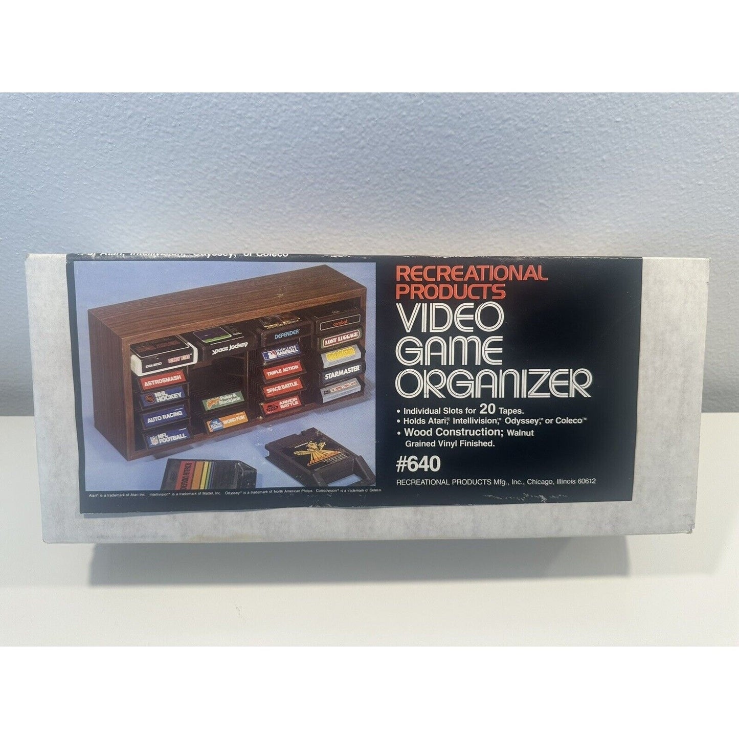VINTAGE *NEW* 1980's Recreational Products 20-Cartridge Video Game Holder for Atari/Intellivision/Coleco