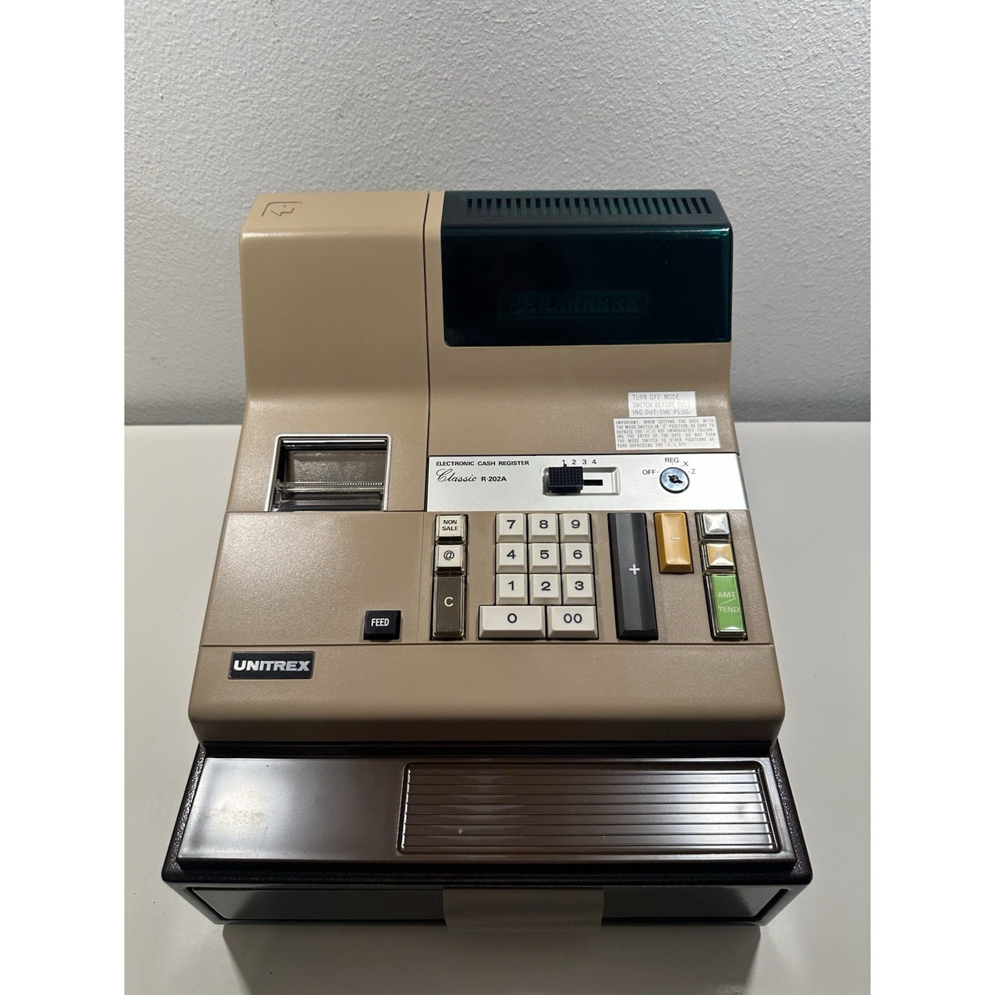 VINTAGE *NEW* Unitrex #R-202A Electronic Cash Register
