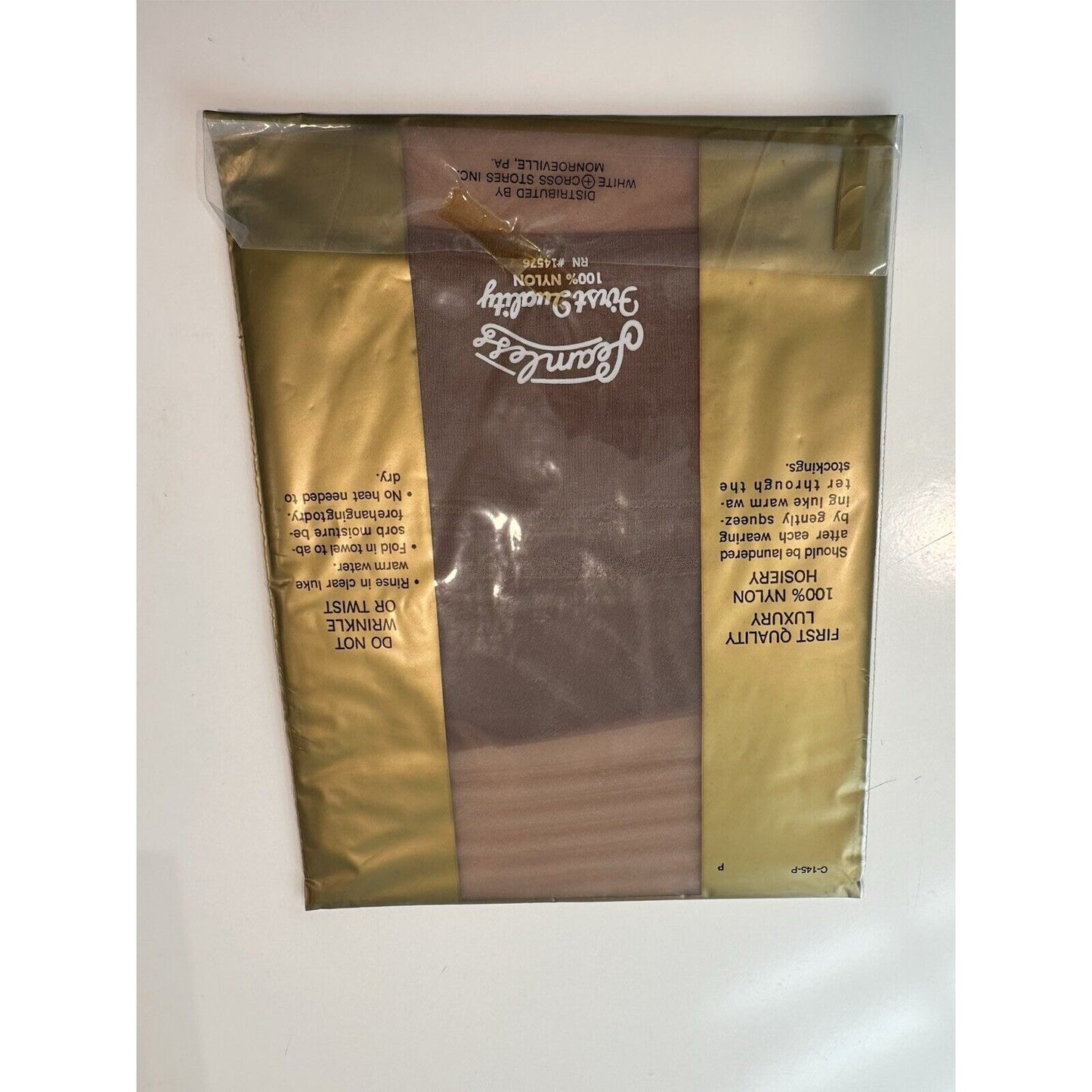 VINTAGE *NEW* BeautyLons Hosiery-Seamless Mesh-Beige Sz8.5M X 1