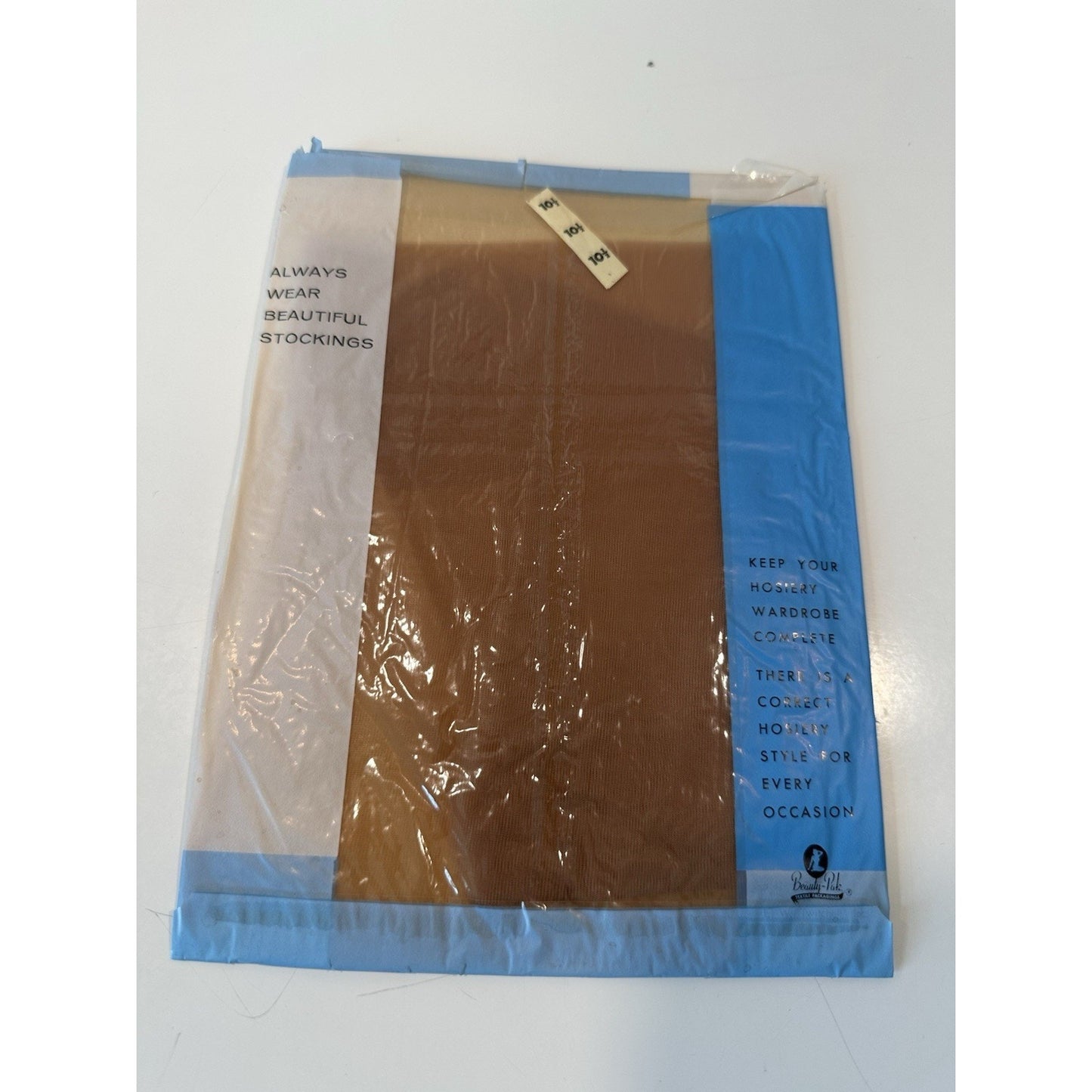 VINTAGE *NEW* 1950's Hosiery Seamless 400 Ndl Flat Knit-Beigetone-Sz 10.5 X 3-Pack