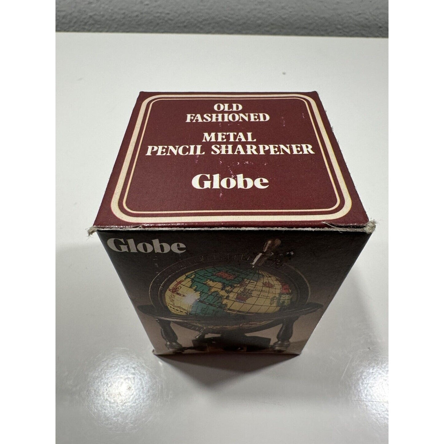 VINTAGE *NEW* Miniature Metal World Globe Pencil Sharpener
