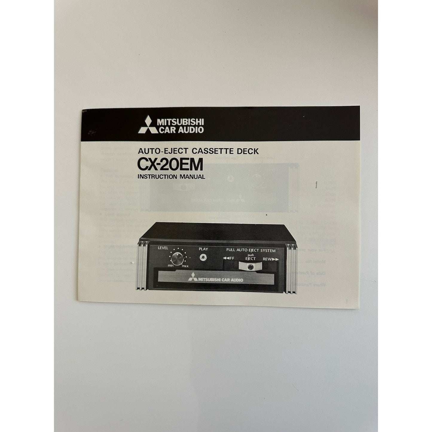 VINTAGE *NEW* Mitsubishi Car Audio CX-20EM Auto-Eject Cassette Deck Japan