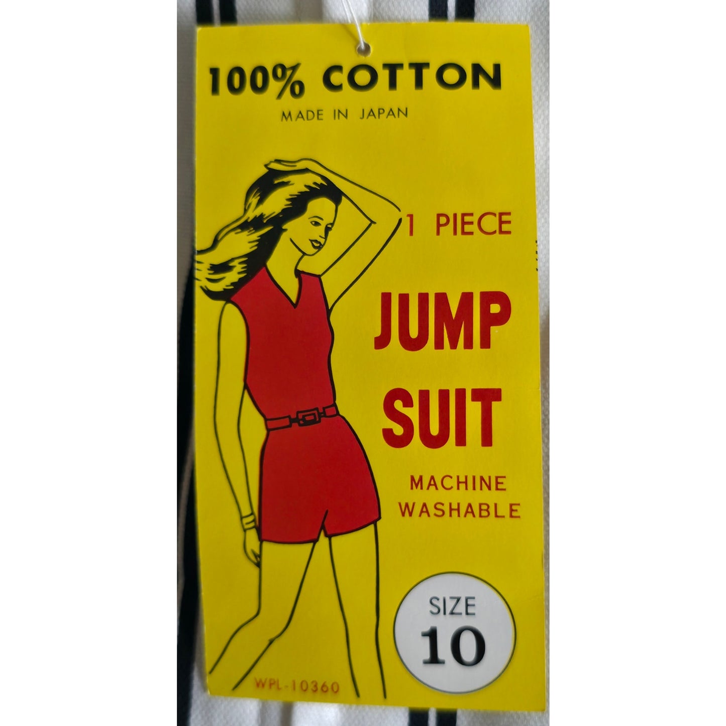 VINTAGE *NEW* 1960's Black & White Stripe Waist Tie Romper Japan Size 10