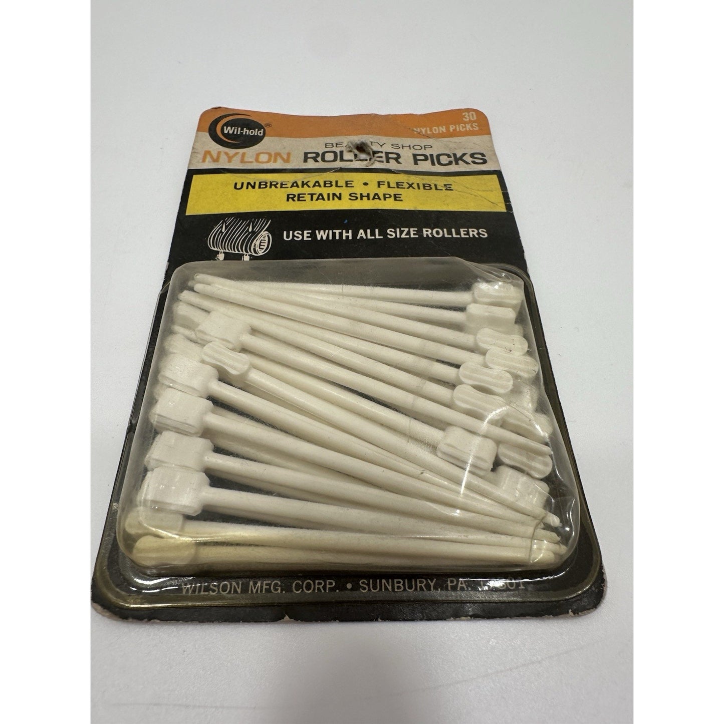 VINTAGE *NEW* 1972 Wil-hold Nylon Roller Picks 30 Count