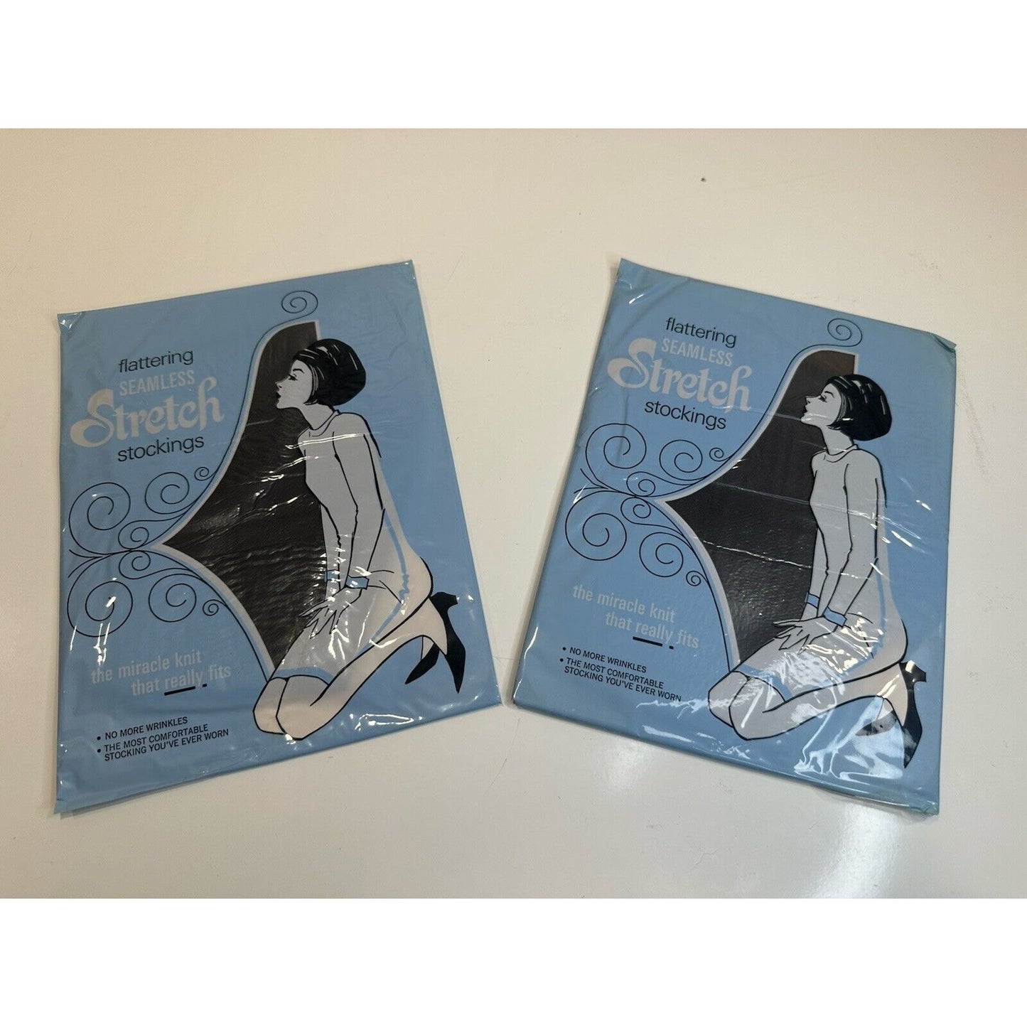 VINTAGE *NEW* Merry Maid-Seamless Stretch-Dark Pecan-2pair-Sz9.5-10M