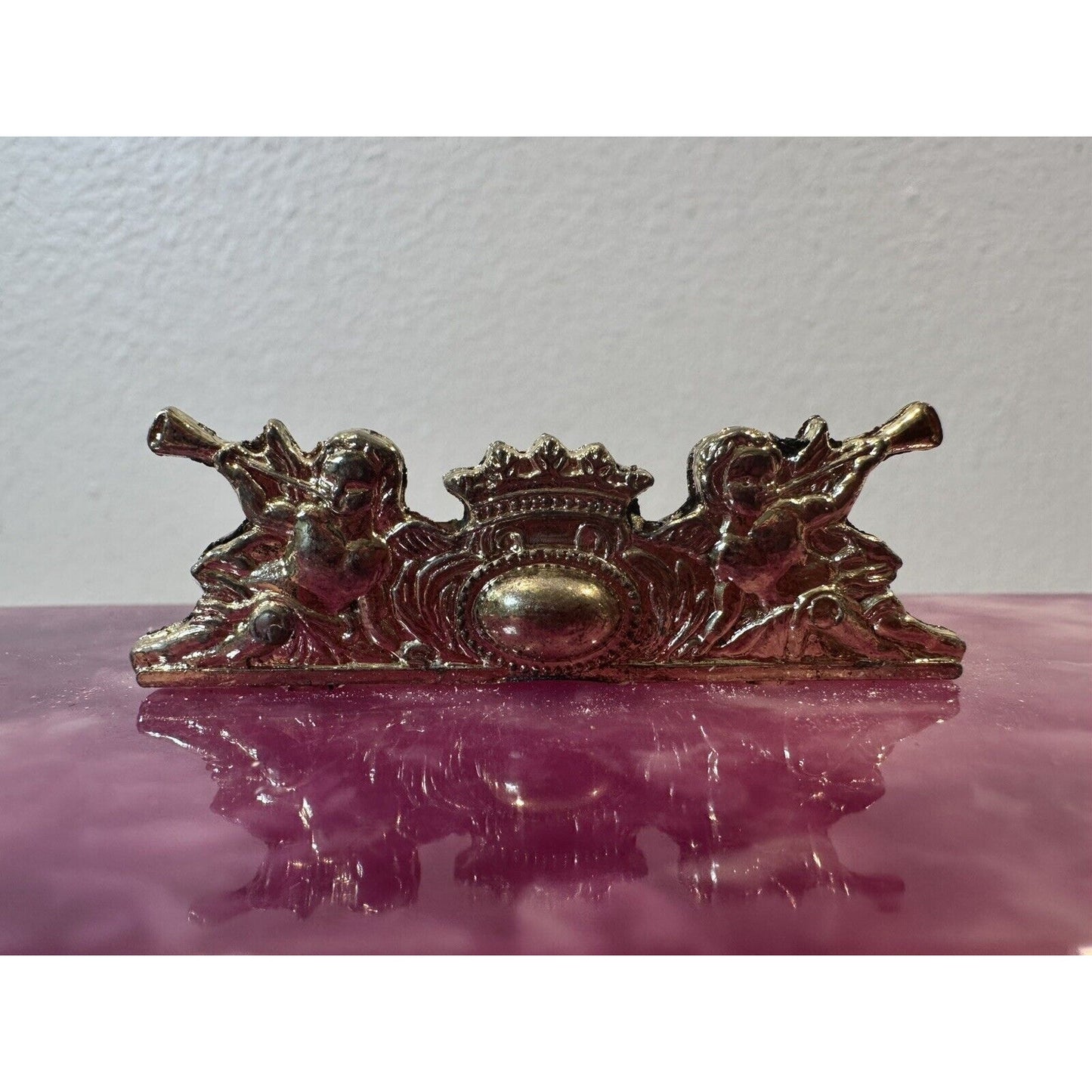 VINTAGE *NEW* 1950's Transistor Radio Jewelry Box Pink Gold