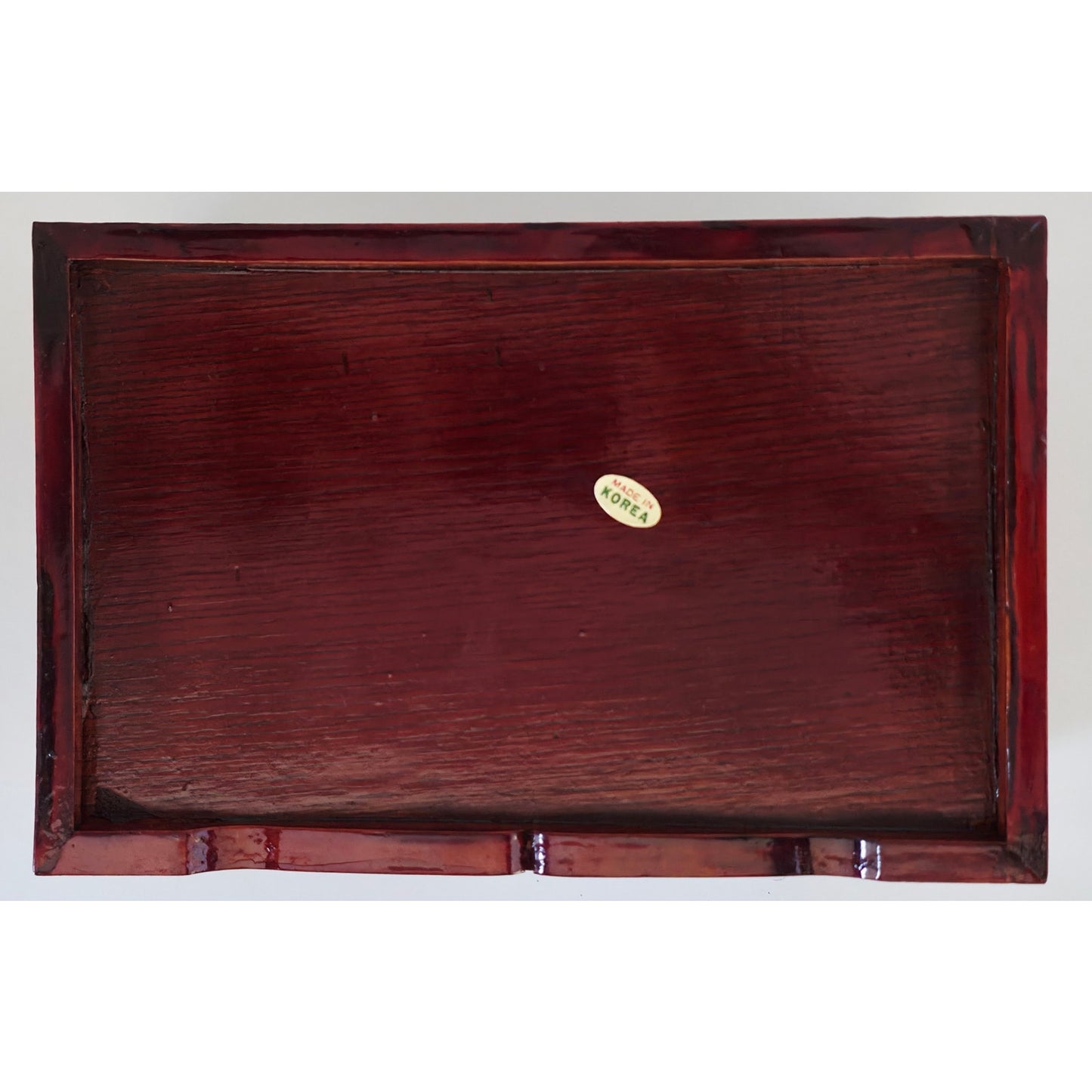 VINTAGE *NEW* 1970's Cherry Brown Wooden Jewelry Box with Ornamental Design
