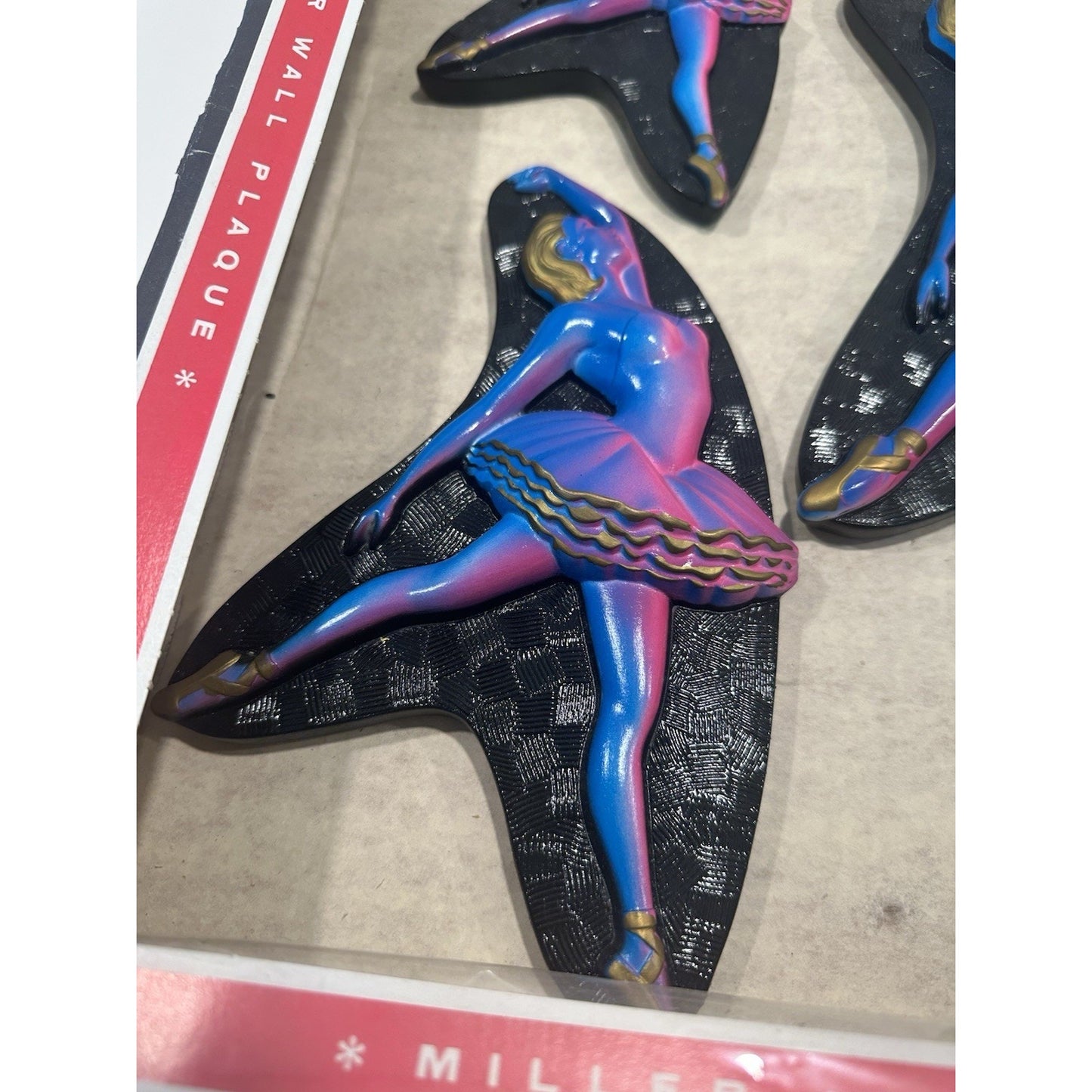 VINTAGE *NEW* Miller Studios 60's Hand-Painted Ballet Dancers Wall Plaques