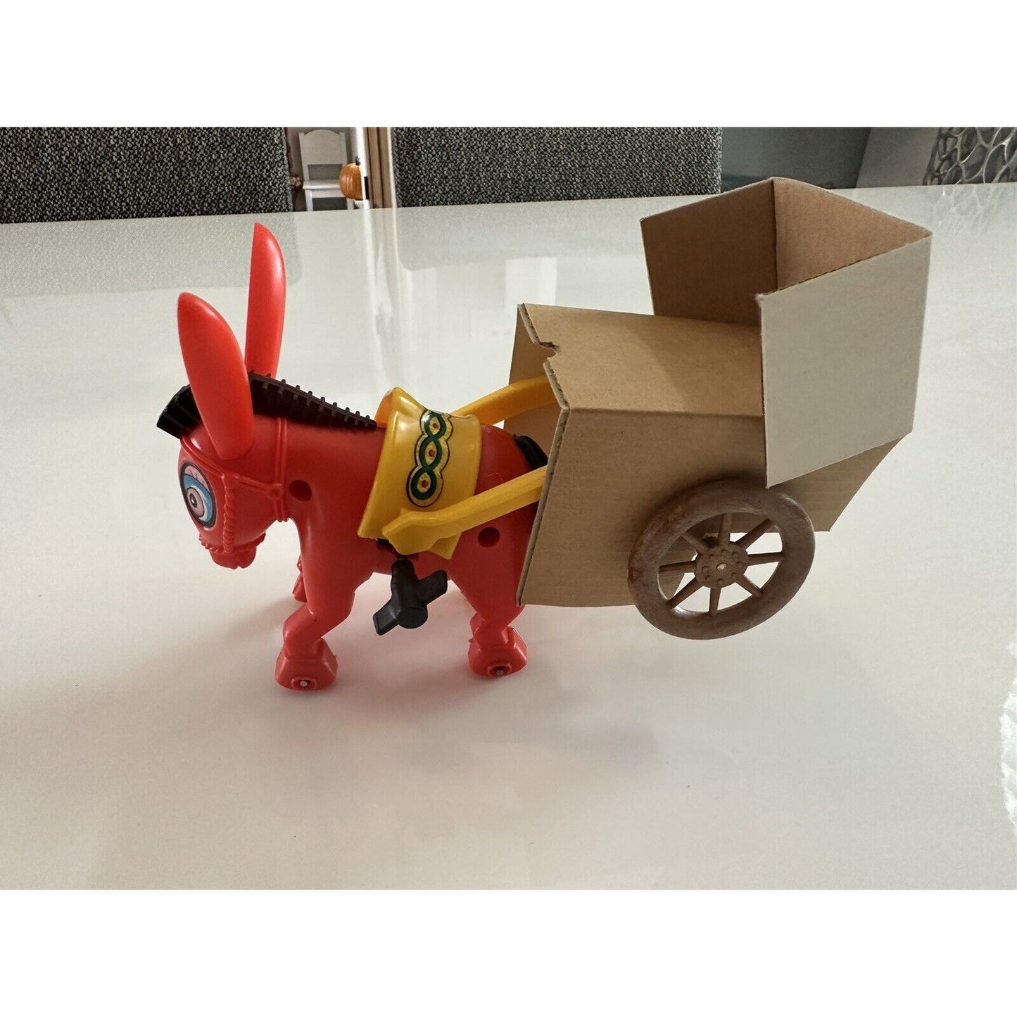 VINTAGE *NEW* Crike Crake Donkey 'n Cart With Wind Up Action Toy