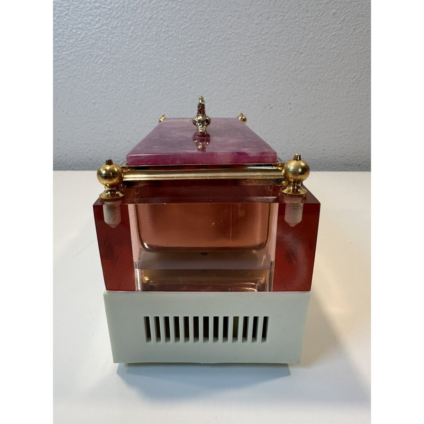 VINTAGE *NEW* 1950's Transistor Radio Jewelry Box Pink Gold