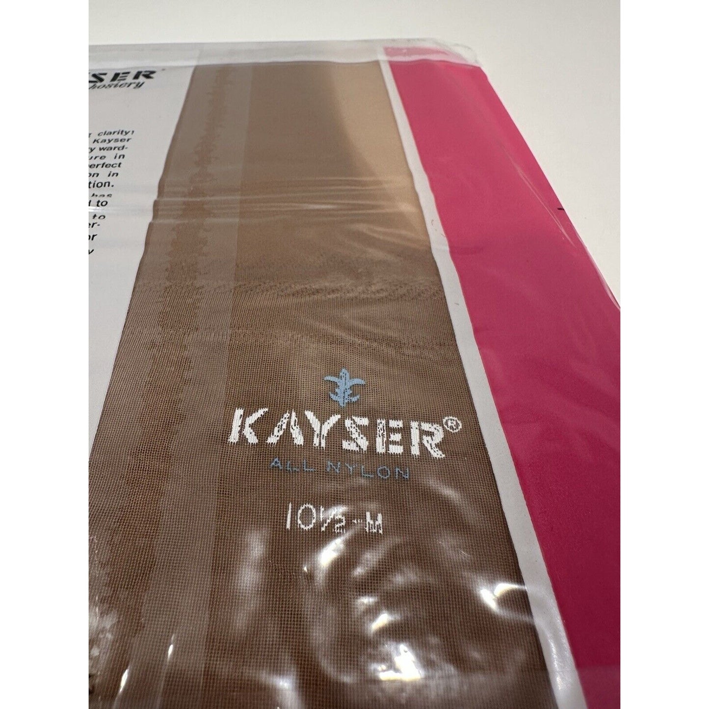 VINTAGE *NEW* 1950's Kayser Hosiery Seamless Mesh-Clear Beige Sz10.5 X 6