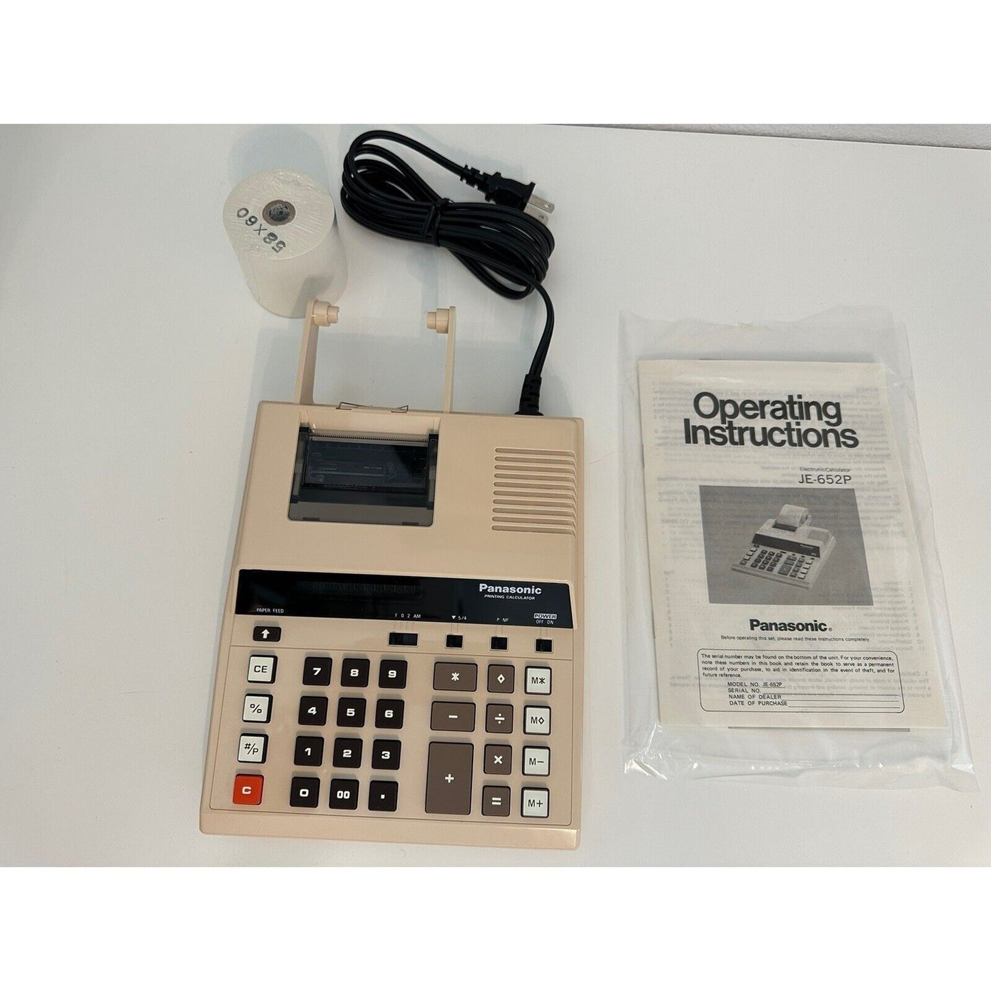 VINTAGE *NEW* 1980's PANASONIC JE-652P Electronic Printing Calculator