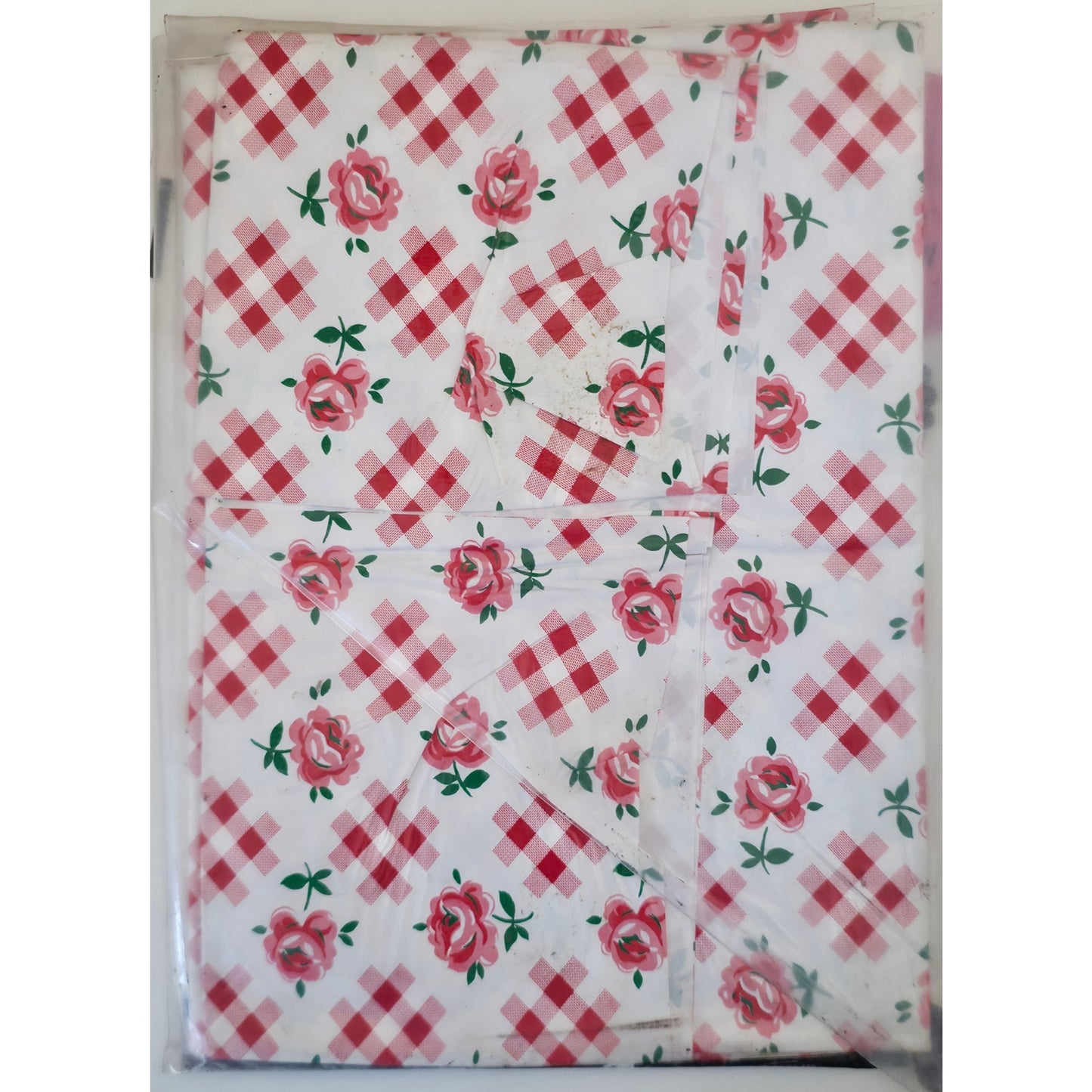 VINTAGE *NEW* 1960's Heavyweight Plastic 52" X 52" Tablecloth USA