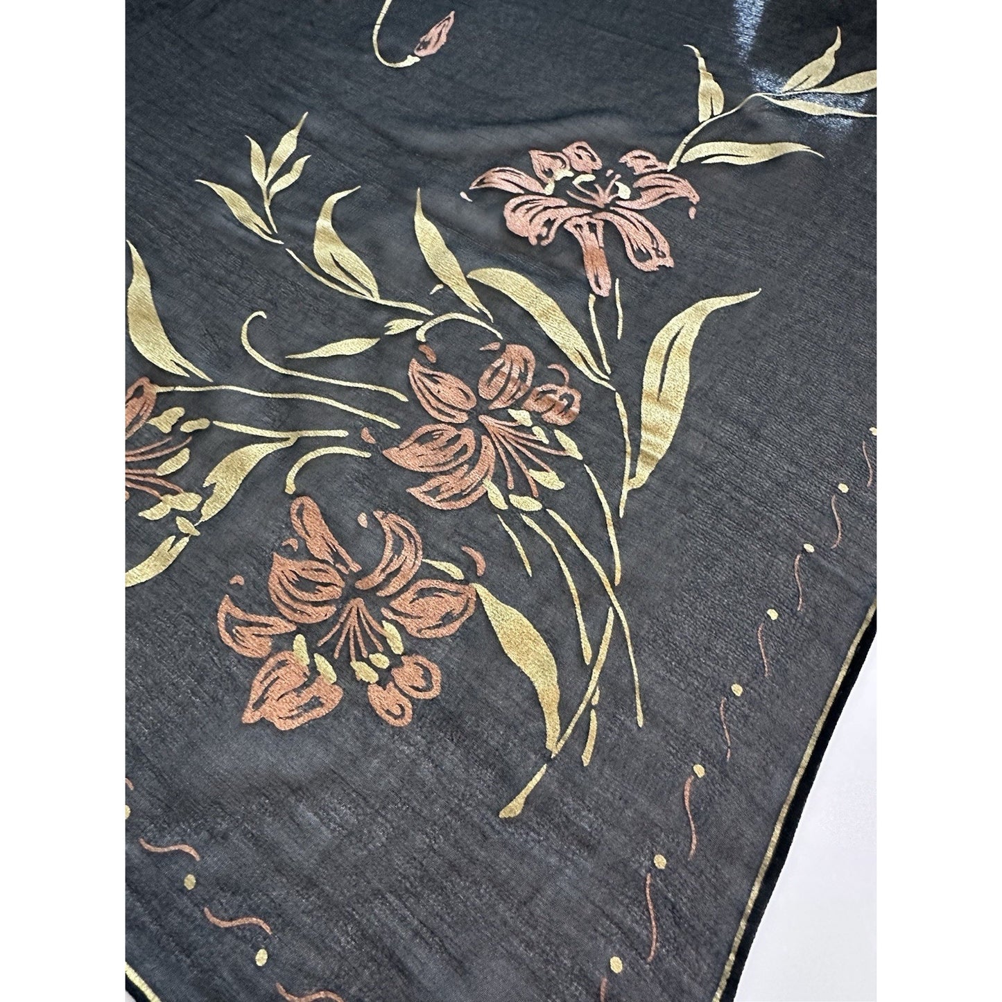 VINTAGE *NEW* 1950's Japanese Triple Sheer 100% Rayon Scarf 30" x 30" JAPAN