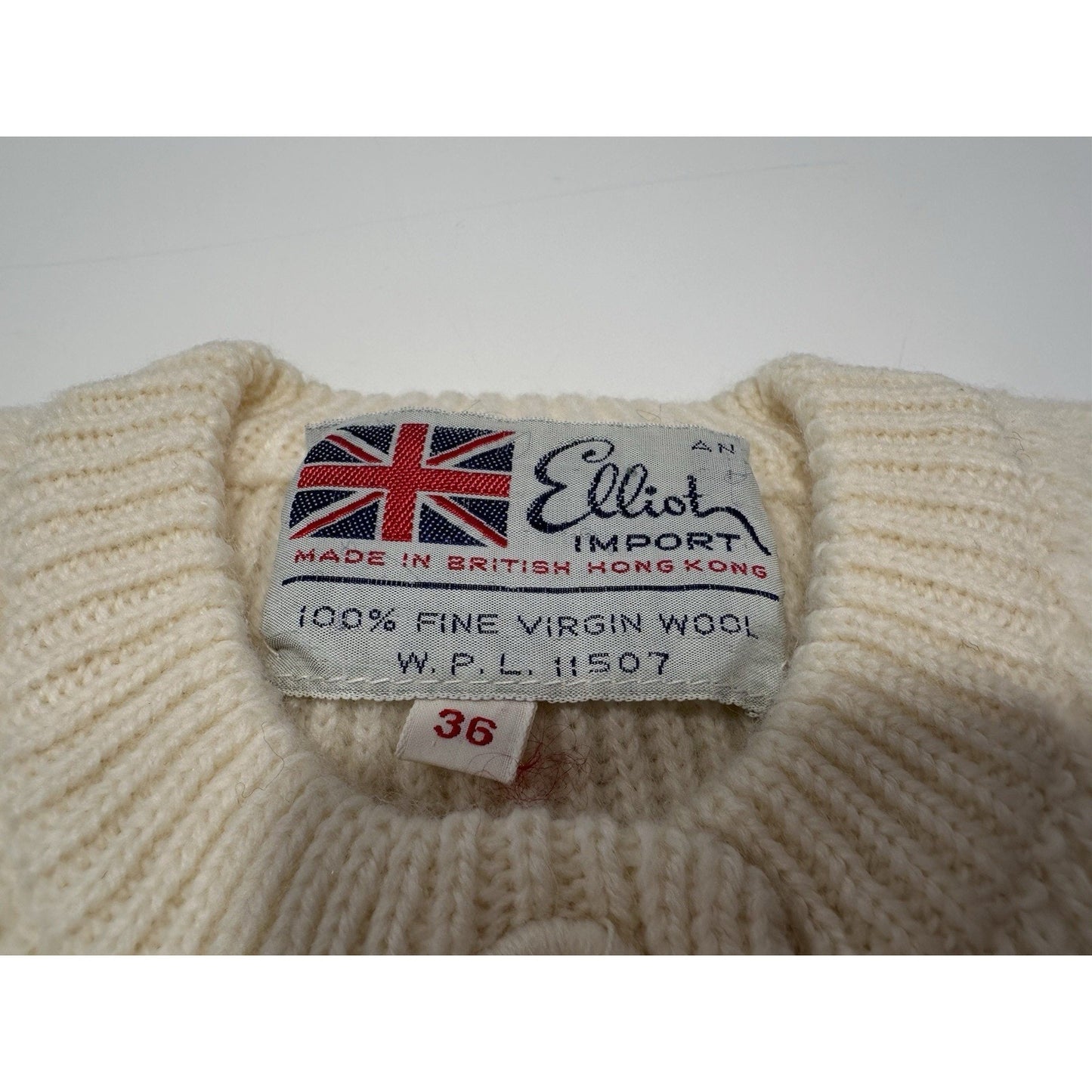 VINTAGE *NEW* Elliot 100% Pure Virgin Wool Dorset Btn Cardigan Sweater Wht Sz 36