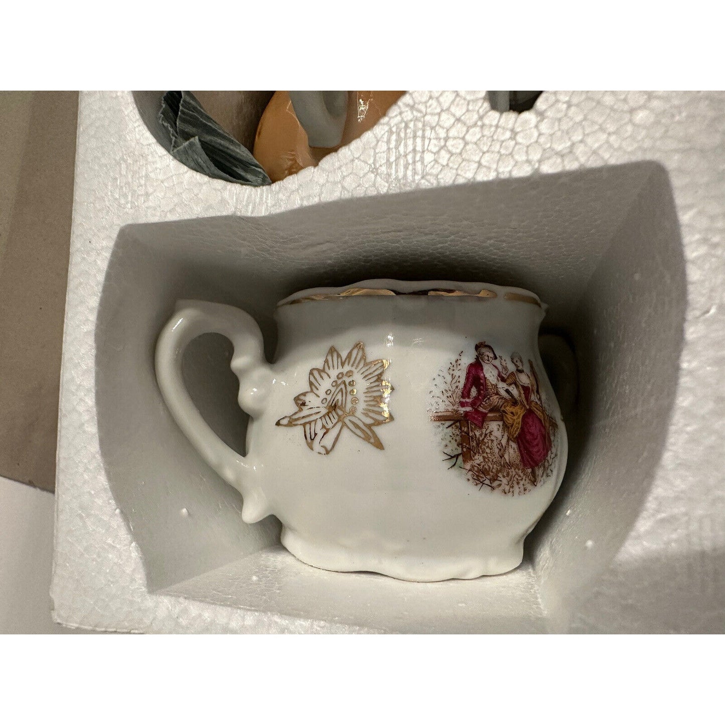 VINTAGE *NEW* Fine China 17Pc. Hand Painted Gold Musical Coffee/Tea Set