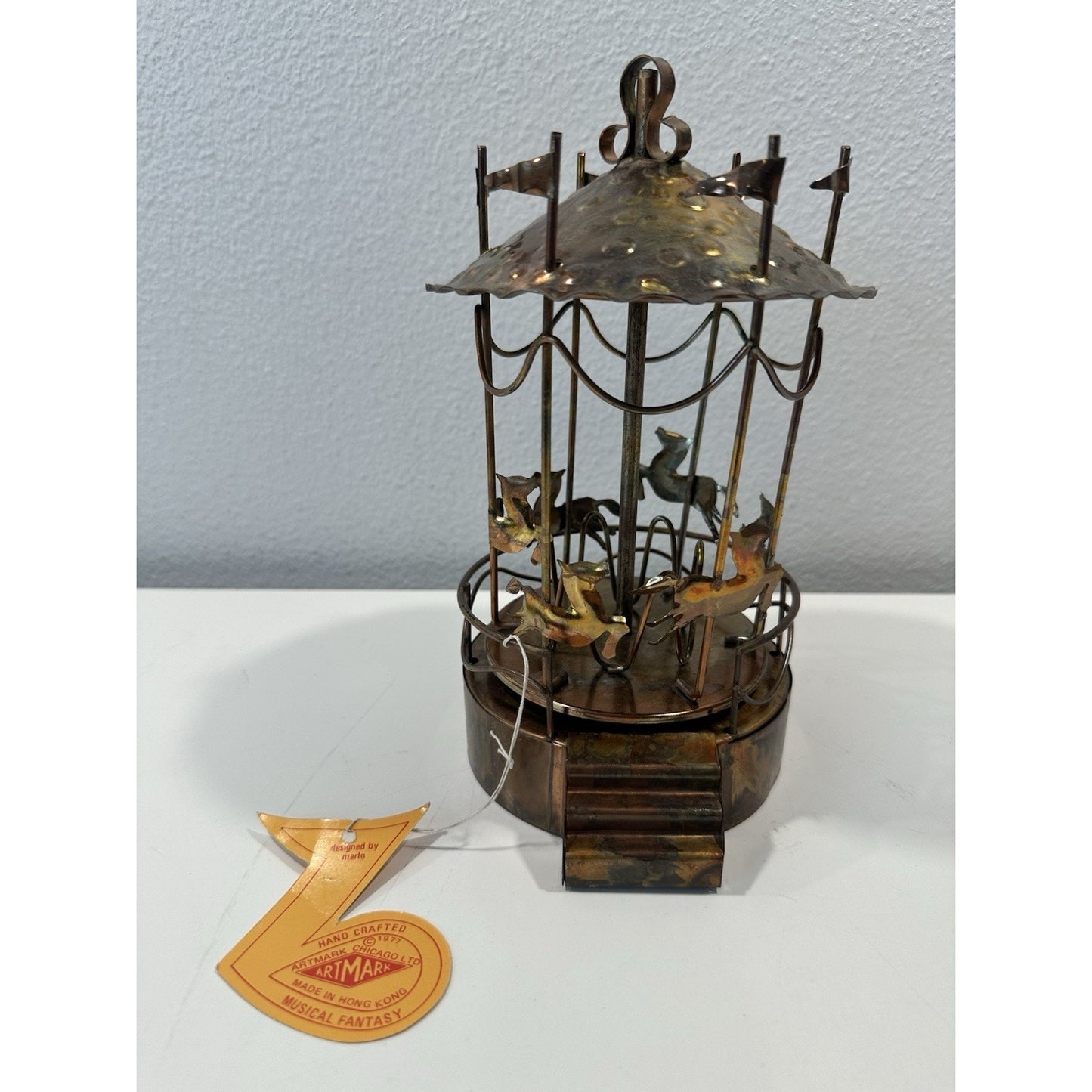 VINTAGE *NEW* 1960's Artmark Metal Musical Carousel By Marlo