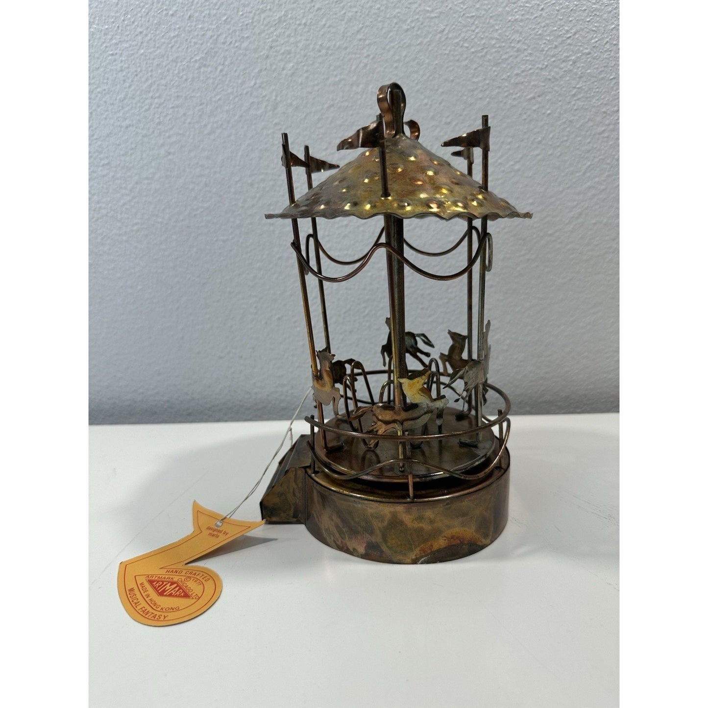 VINTAGE *NEW* 1960's Artmark Metal Musical Carousel By Marlo