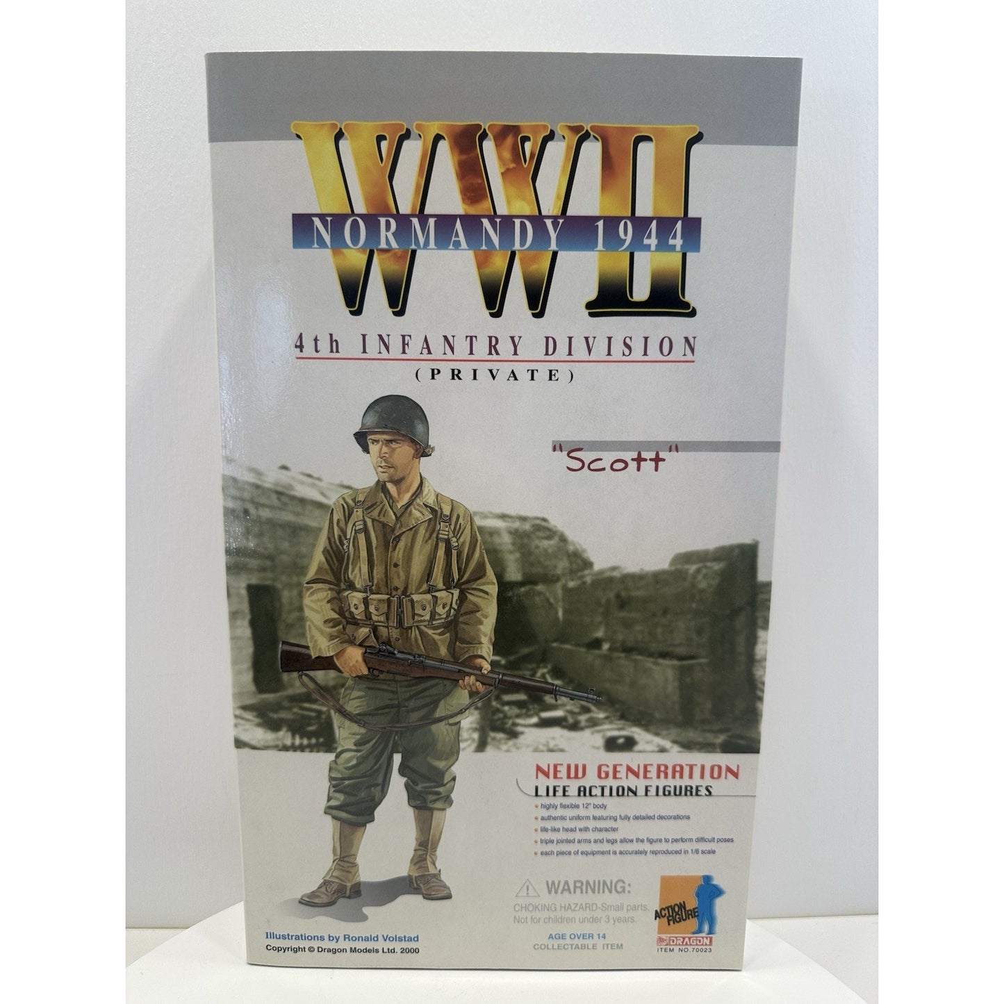 VINTAGE *NEW* Dragon WWII "Scott" 4th Infantry Normandy 1944 Action Figure