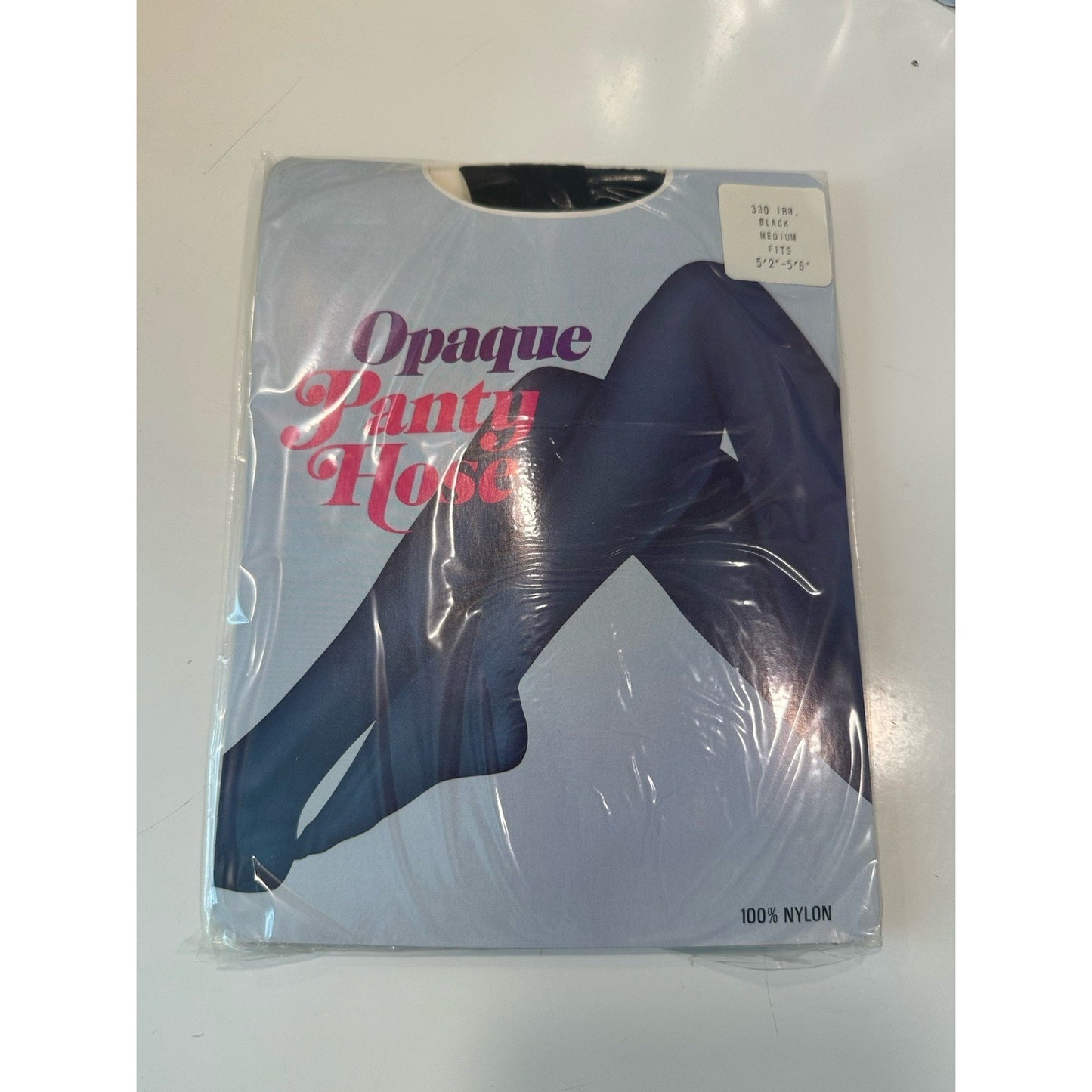 VINTAGE *NEW* Opaque 100% Nylon Panty Hose-Black/Medium 5'2-5'6 - 6 pair