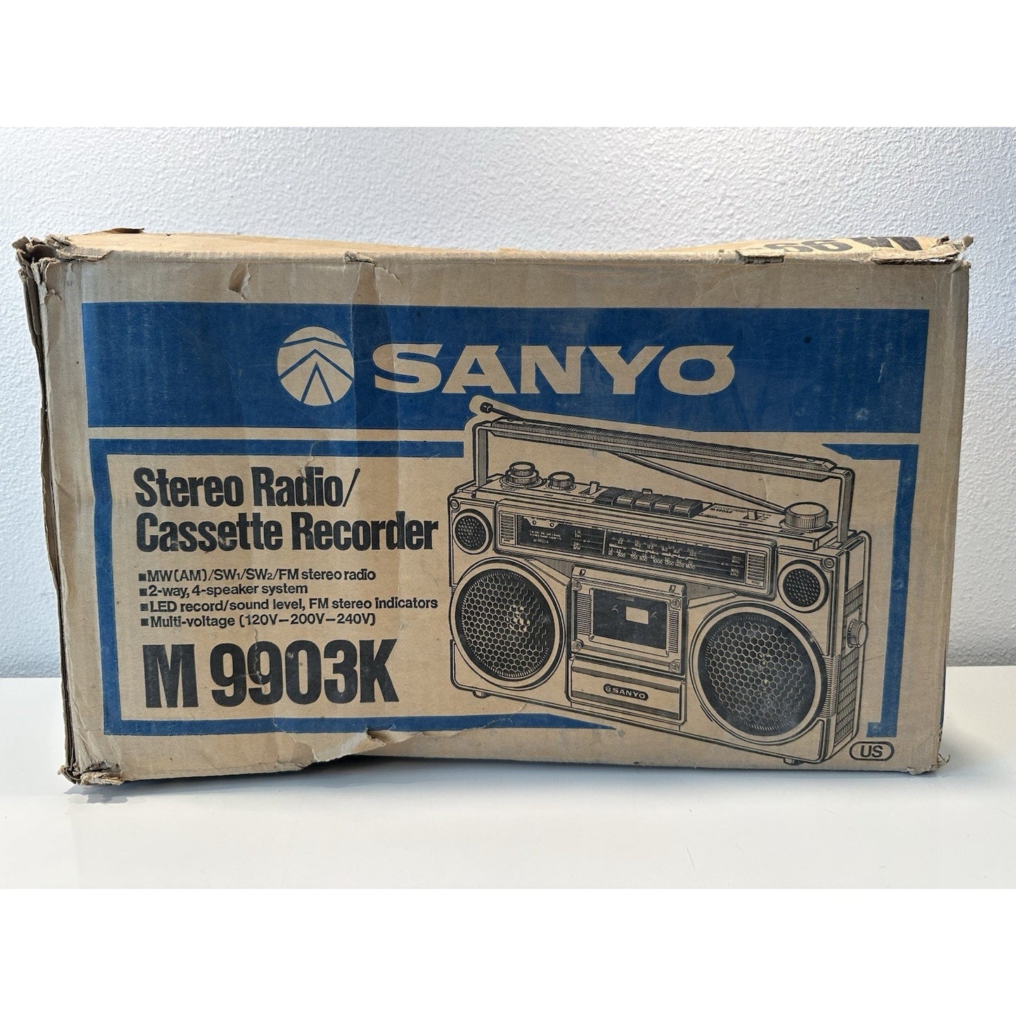 VINTAGE *NEW* 1980's Sanyo Boombox M9830K AM/FM Cassette Boombox