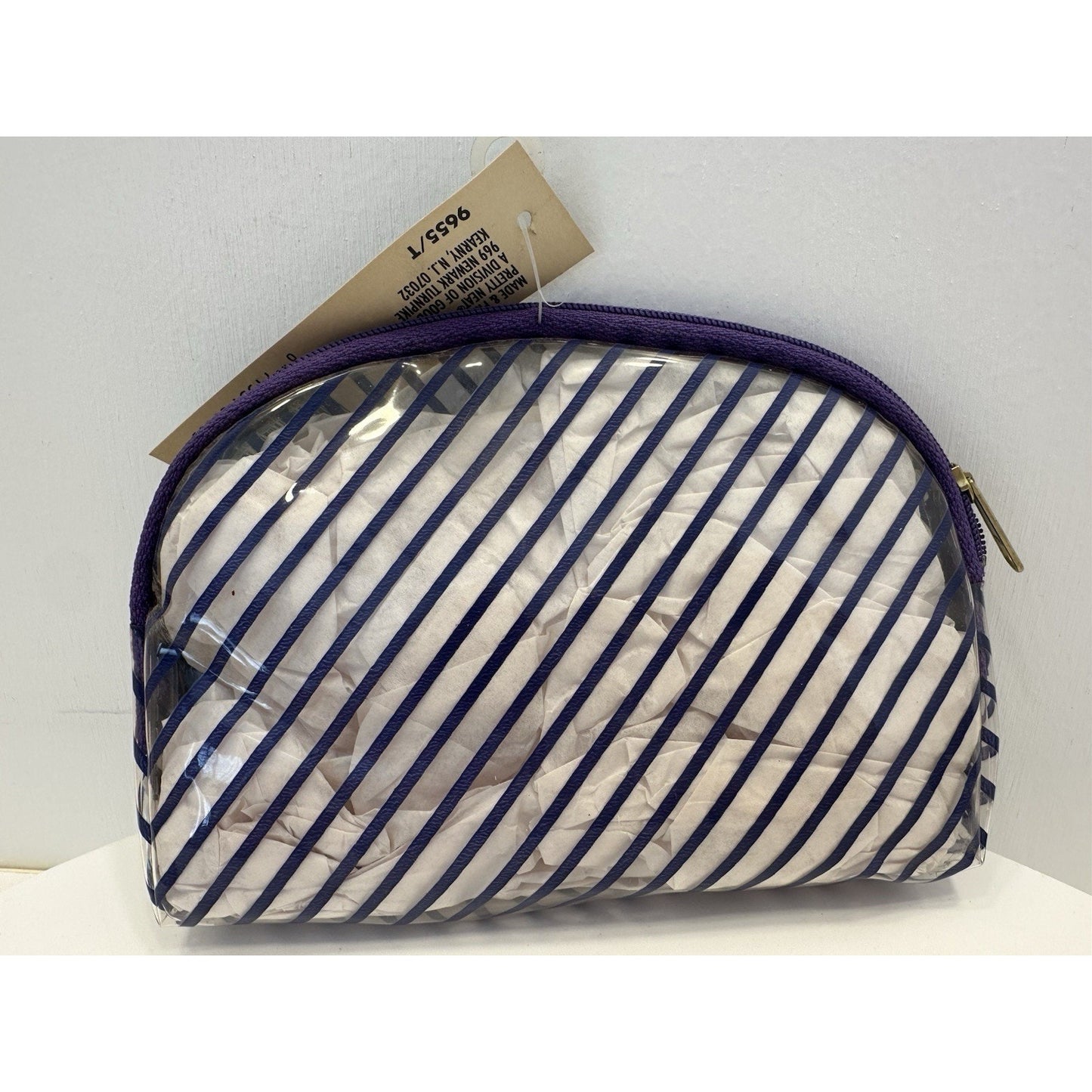 VINTAGE *NEW* 1989 Goody 9655/T Pretty Neat Cosmetic Zip Bag 5" X 6.5" Blue Stp