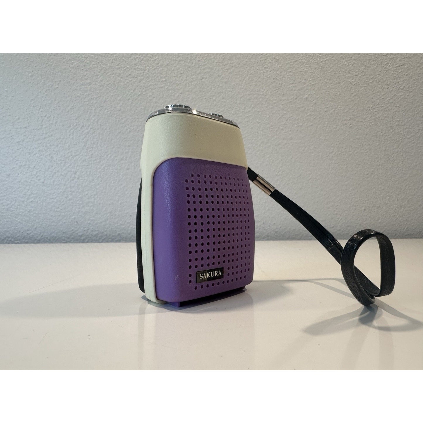 VINTAGE *NEW* Sakura MEC-163 Purple/Black Solid State Micro Transistor Radio