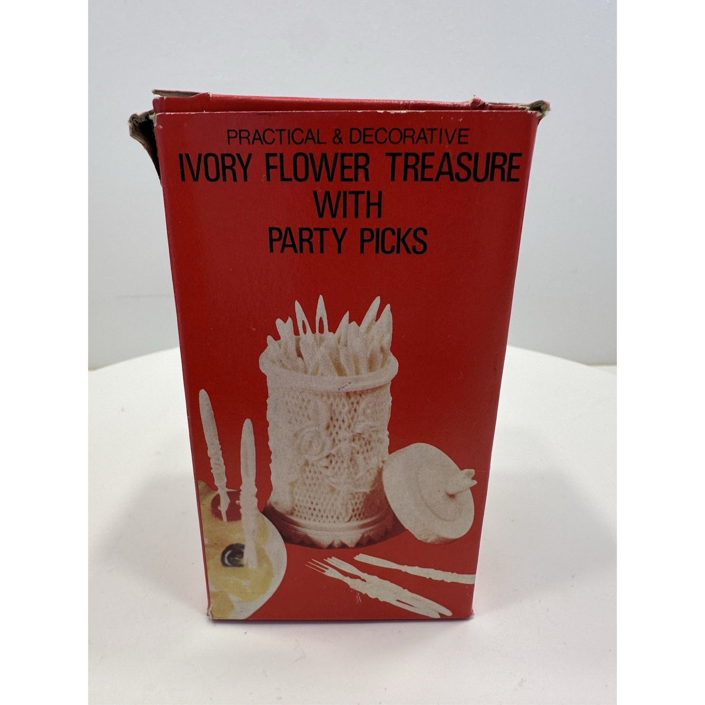 VINTAGE *NEW* 1970's Party Picks/Mini Forks in Ivory Cup