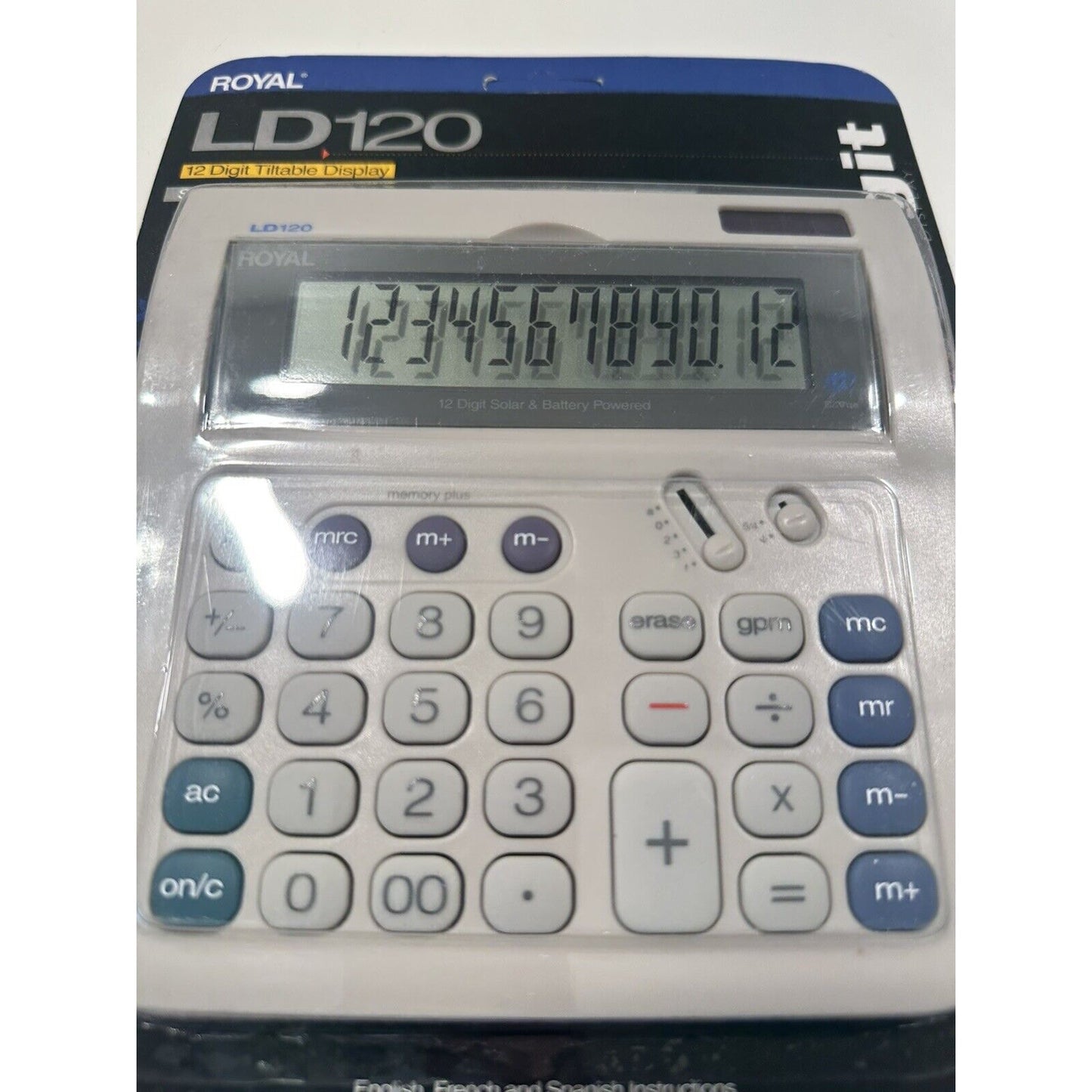 VINTAGE *NEW* Royal LD120 Solar Battery Powered Calculator