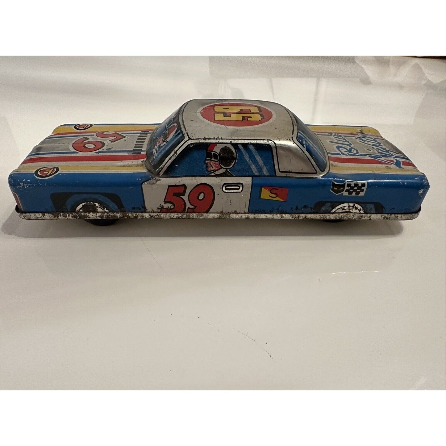 VINTAGE *NEW* 1950's Large Toy Metal Police, Fire Chief, Race Car Japan