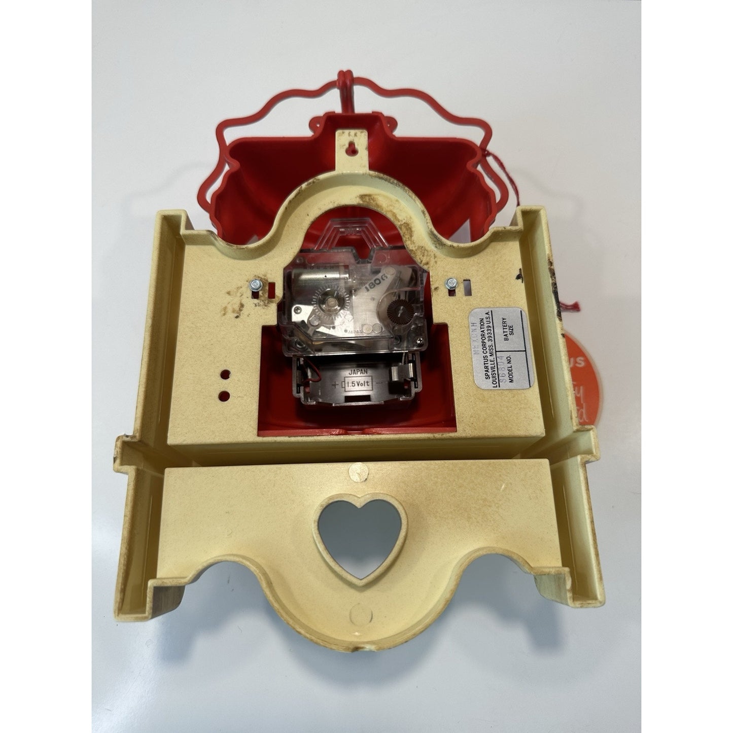 VINTAGE *NEW* 1970's Spartus Cherries Jug Wood Battery Operated Clock
