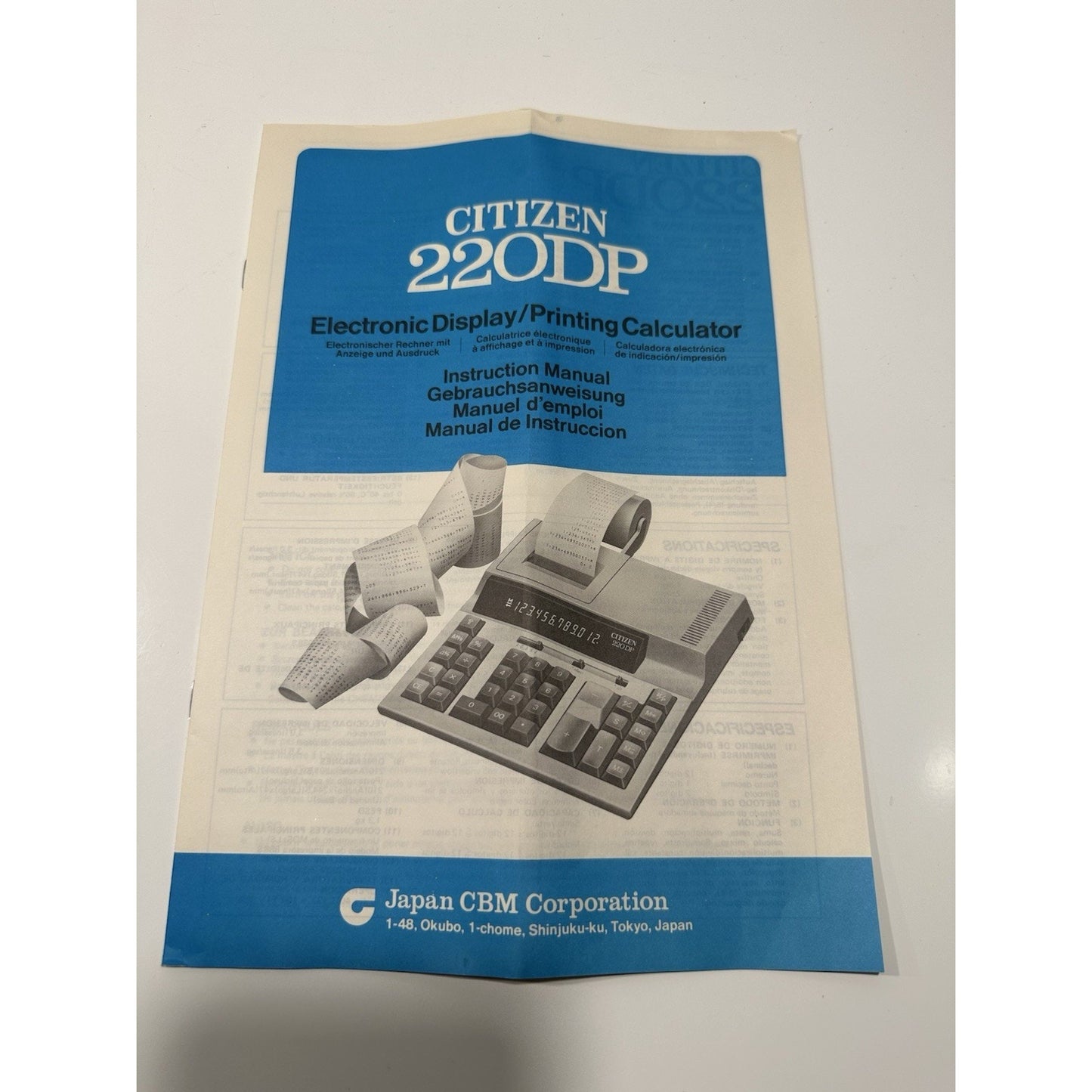 Needs Lovin' - VINTAGE 1980's Citizen 220DP Electronic Printing Calculator