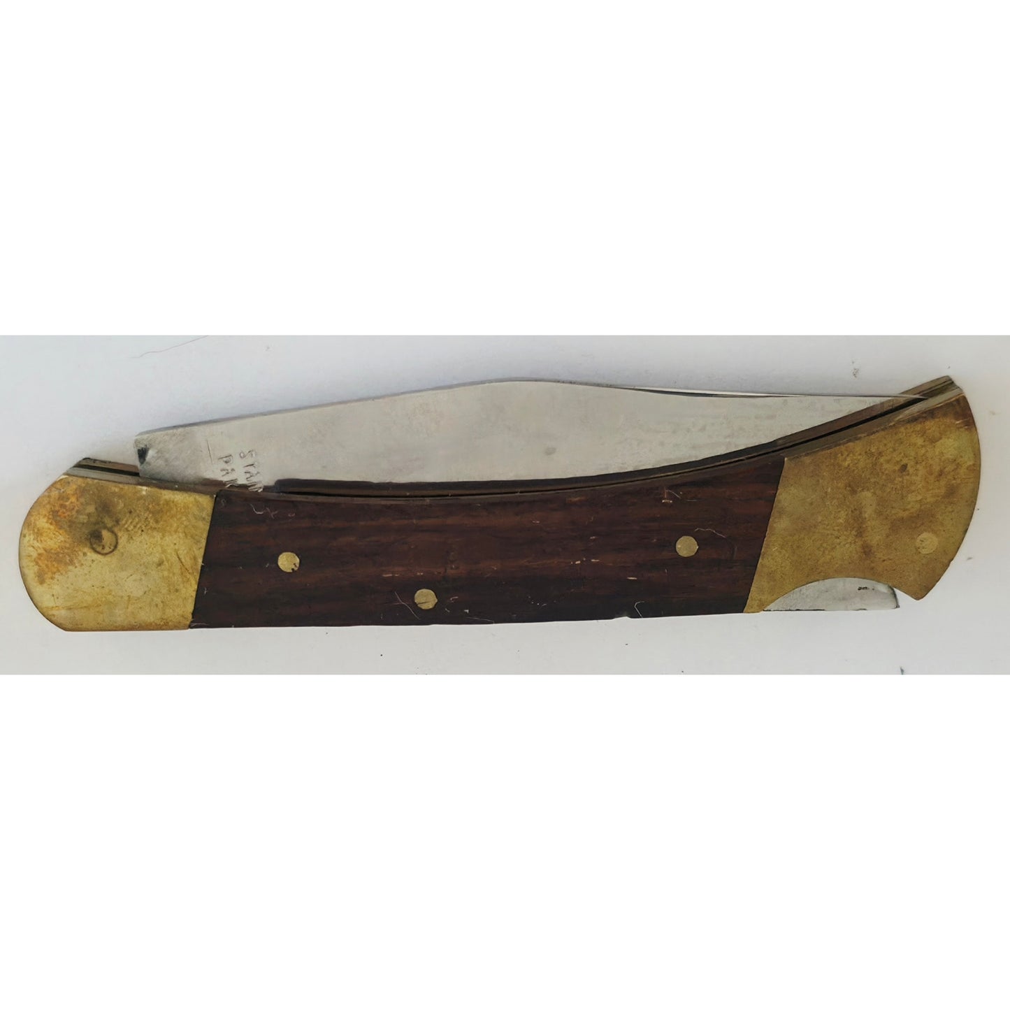 VINTAGE *NEW* 1960's Wilderness II Stainless Steel w/Wooden Handle Pocket Knife
