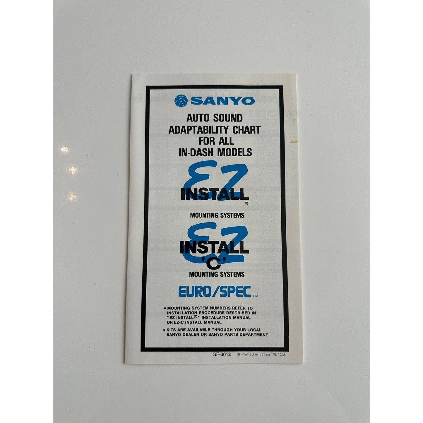 VINTAGE *NEW* Sanyo FT-C10 Indash Mini am/fm Cassette Car Stereo