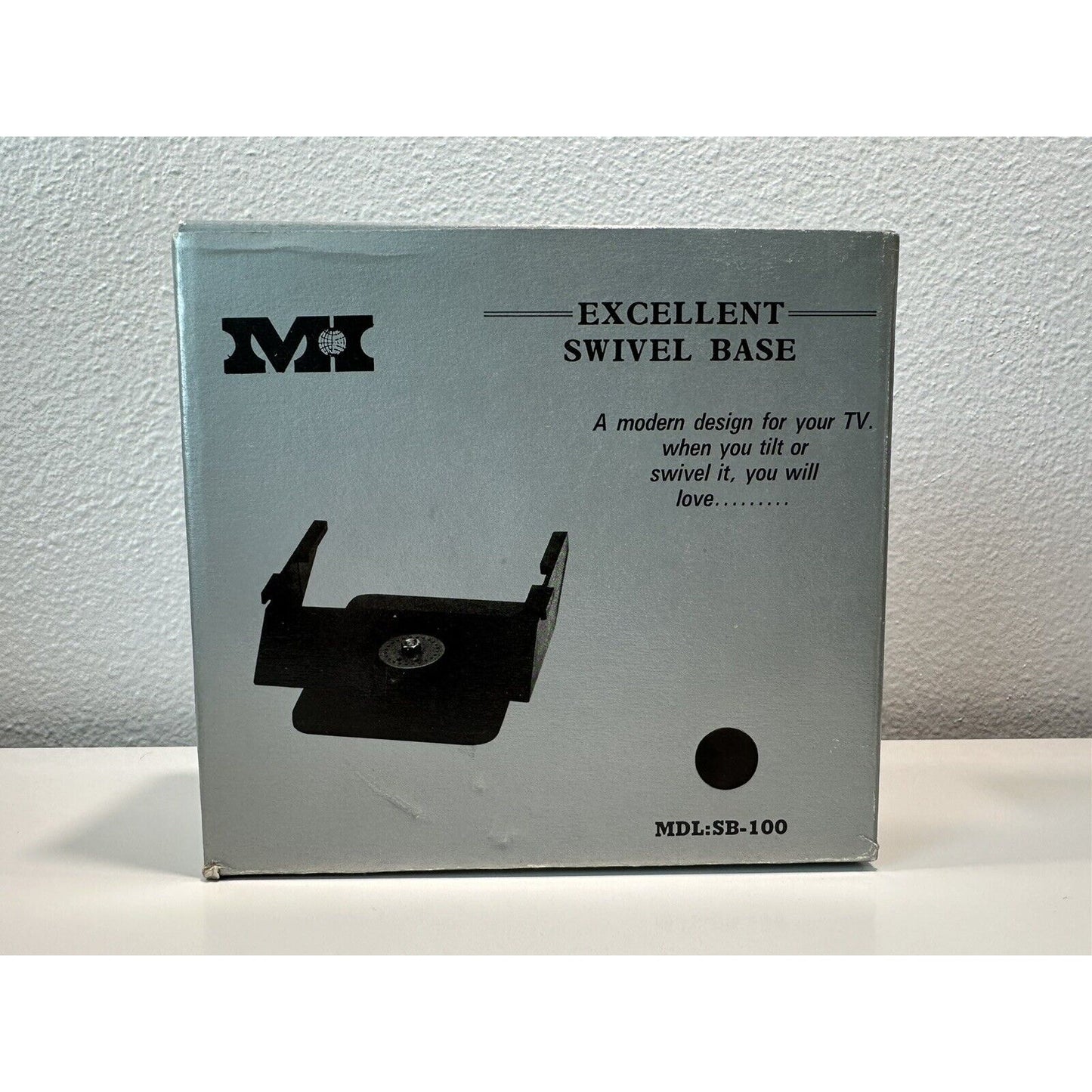 VINTAGE *NEW* Portable TV Swivel Base 58mm x 158mm x 145mm