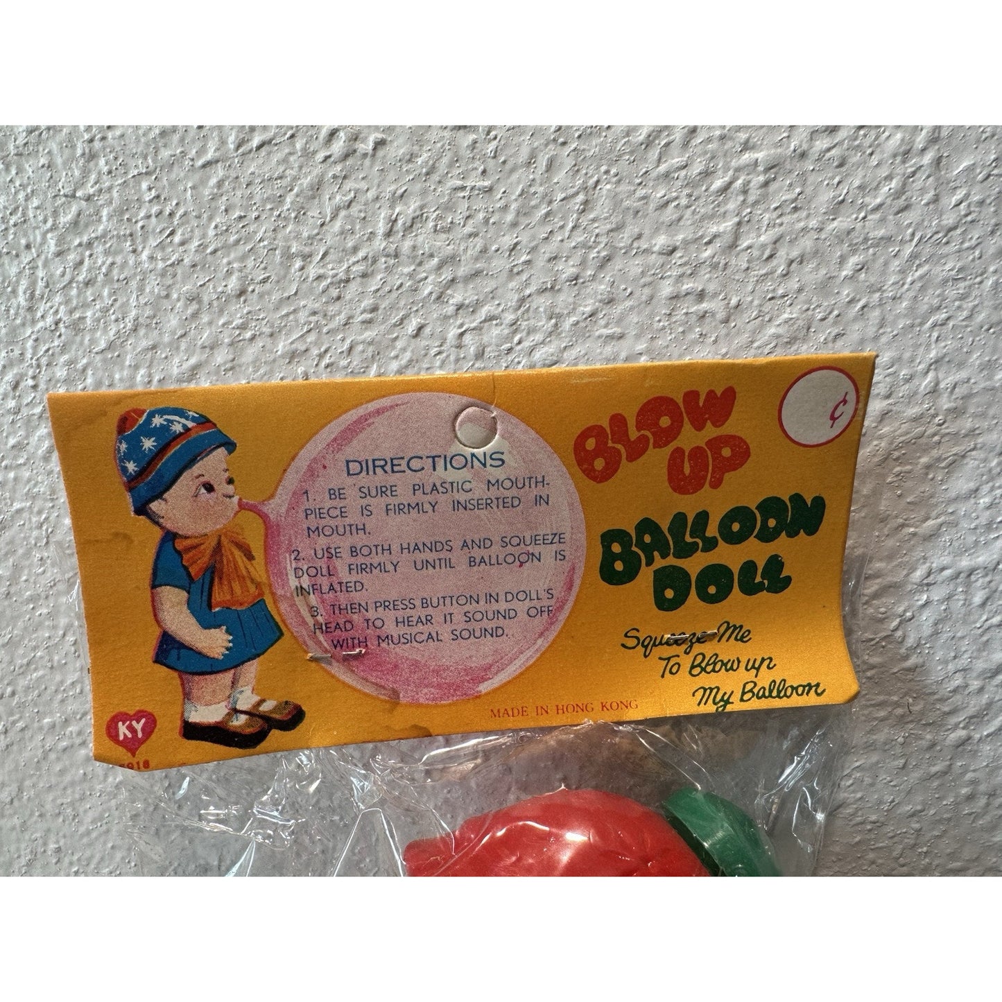 VINTAGE *NEW* 1960's Blow Up Balloon Rubber Boy Toy Hong Kong