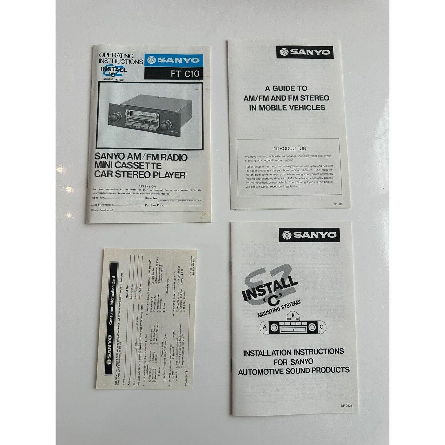 VINTAGE *NEW* Sanyo FT-C10 Indash Mini am/fm Cassette Car Stereo