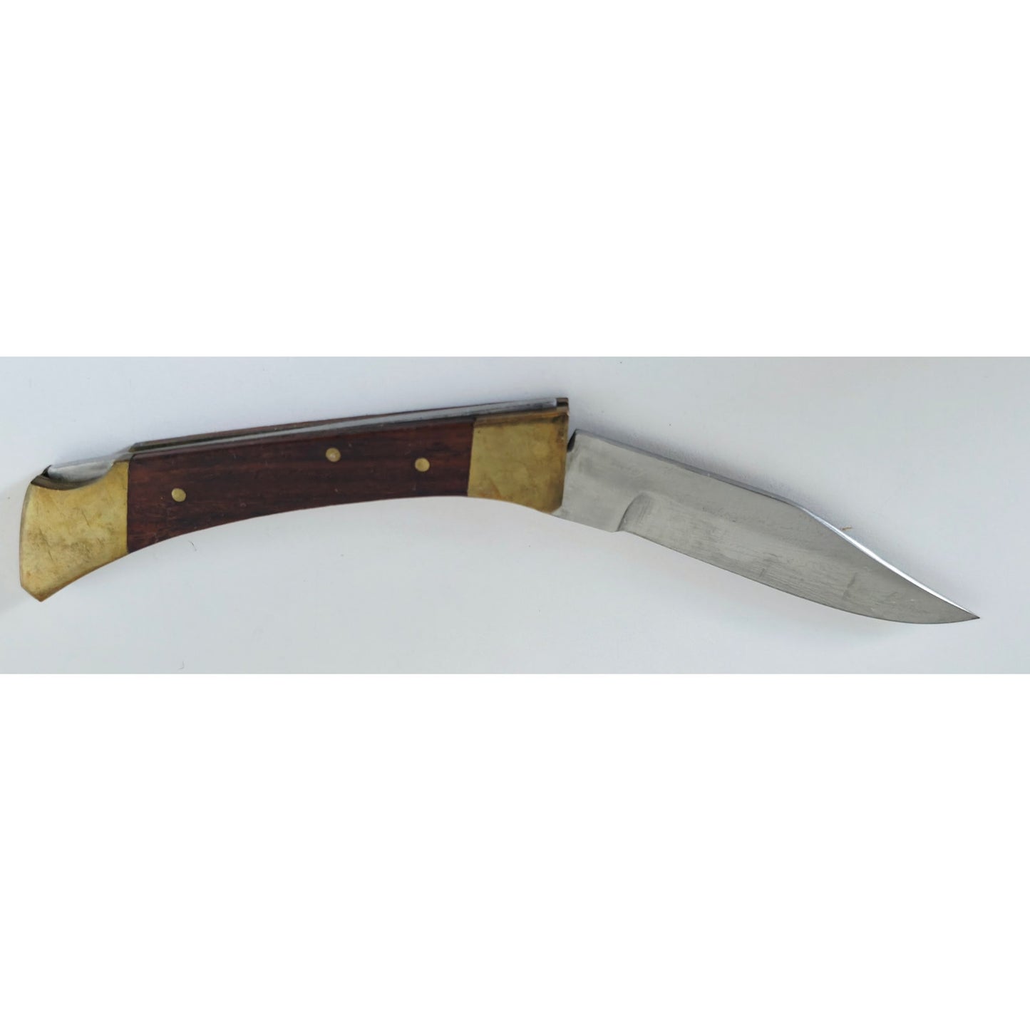 VINTAGE *NEW* 1960's Stainless Steel with Wooden Handle Pocket Knife Pakistan