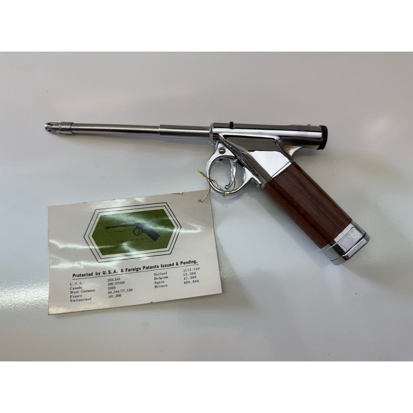 VINTAGE *NEW* 1970's National Silver Match-O-Matic Pistol Butane Lighter Japan