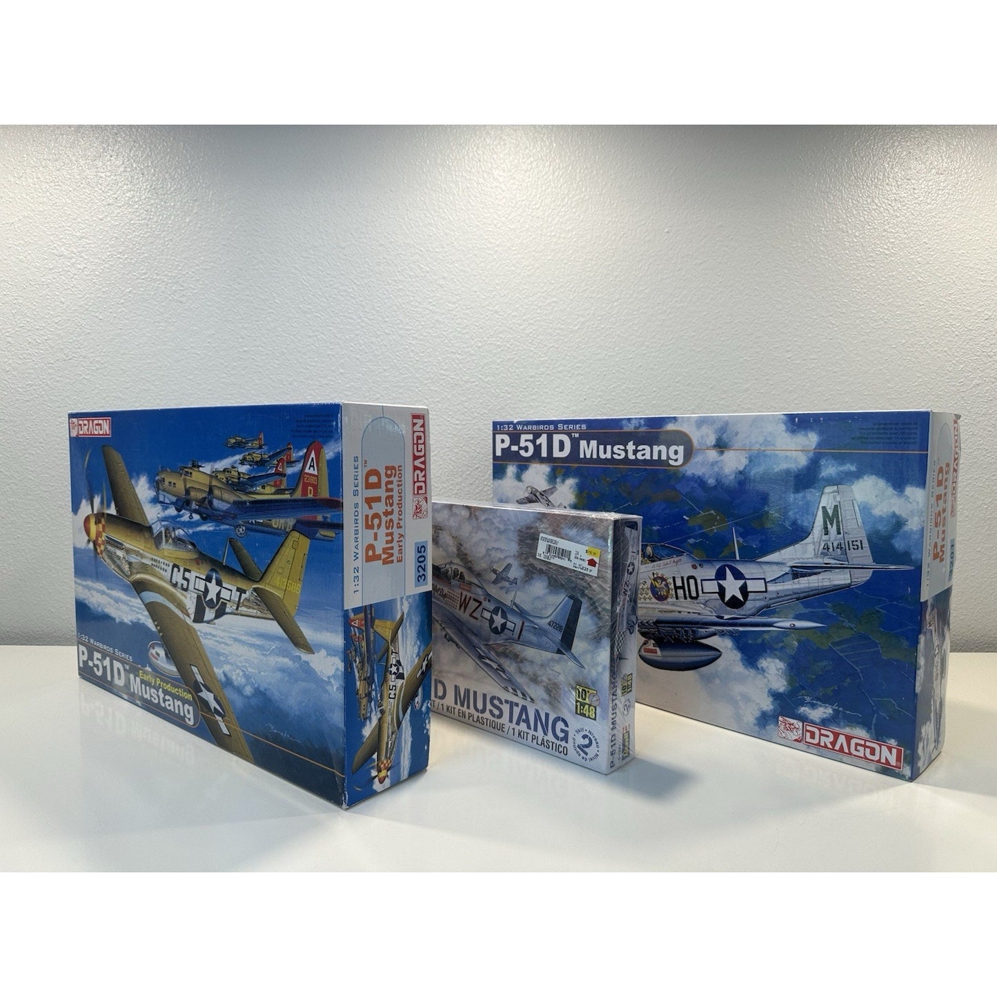 VINTAGE *NEW* Dragon/Revell 1:32 Warbirds Series Mustangs #3201, 3205, 85-5241 P-51D x3