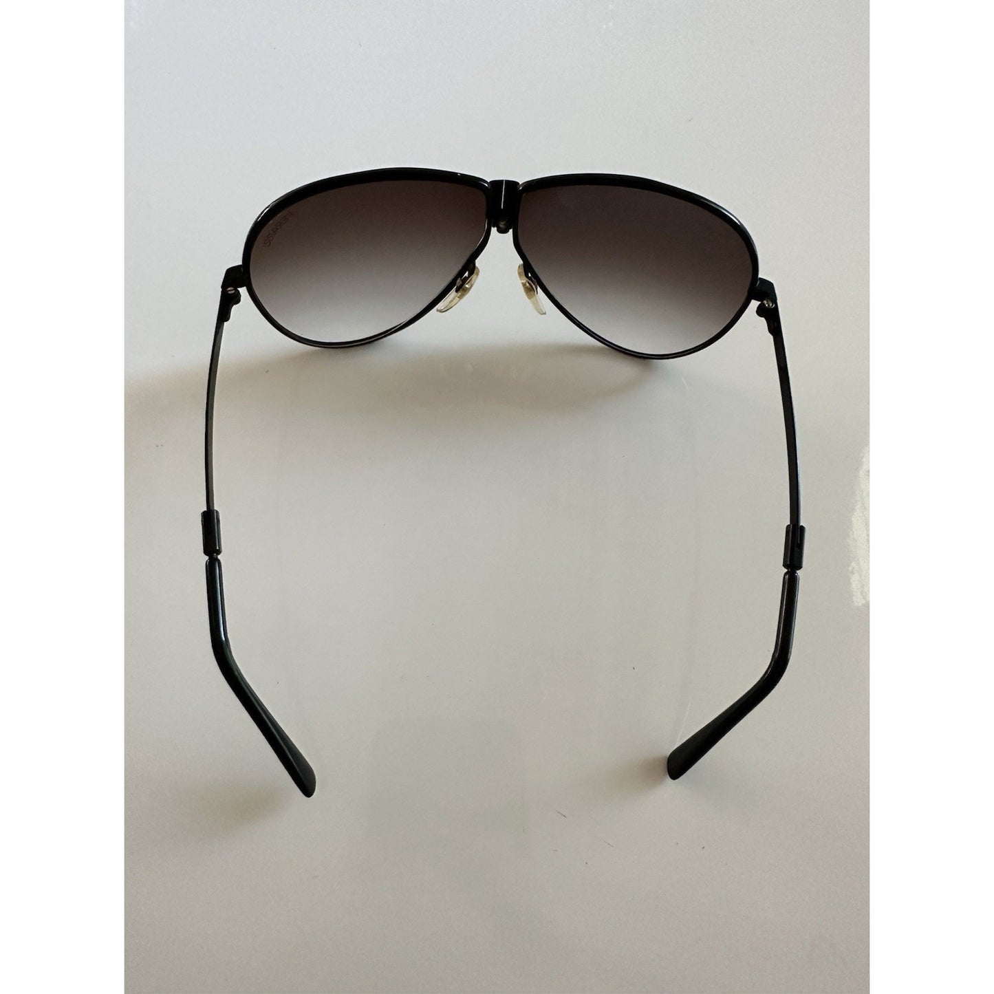 VINTAGE *NEW* 1980's Ferarri Foldable Black Metal Aviator Sunglasses