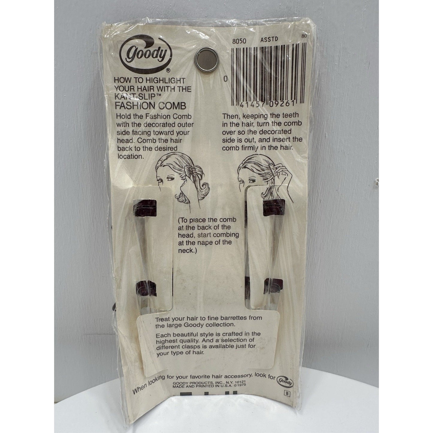 VINTAGE *NEW* 1975 Goody Kant-Slip Fashion Combs Wave Set of 2