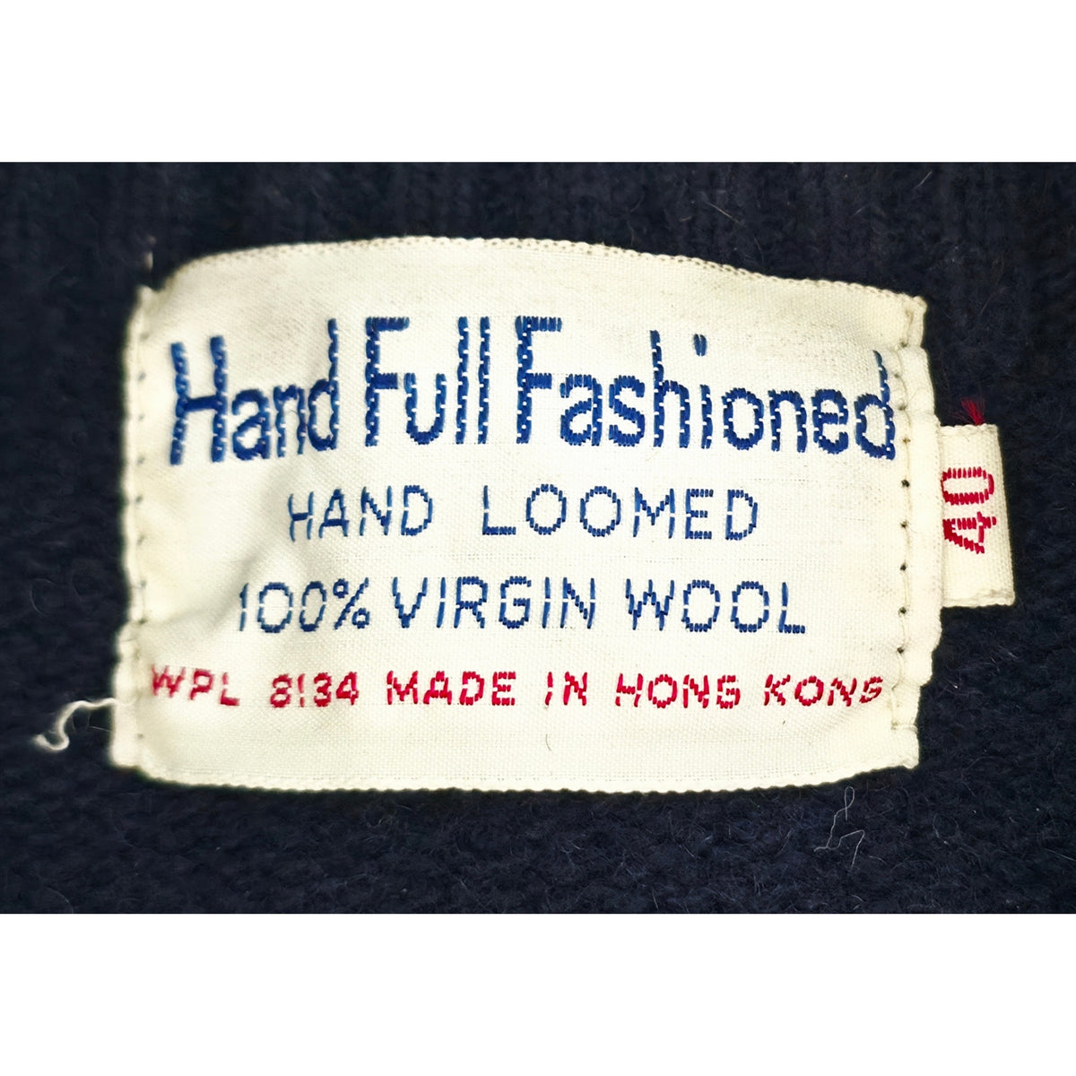VINTAGE *NEW* 1960's Women's Navy Hand Loomed 100% Virgin Wool Sweater Size 40
