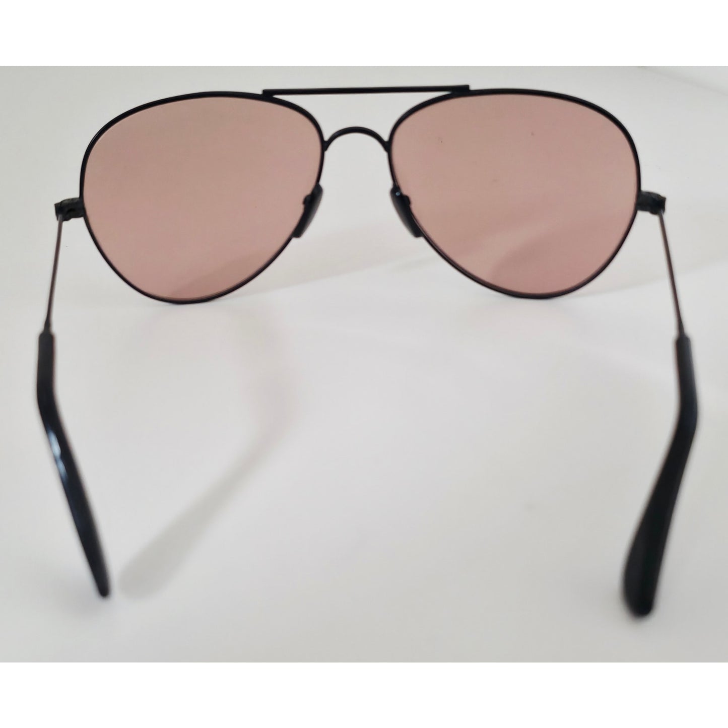 VINTAGE *NEW* 1970's Black Frame with Pink Tinted Lens Aviator Sunglasses