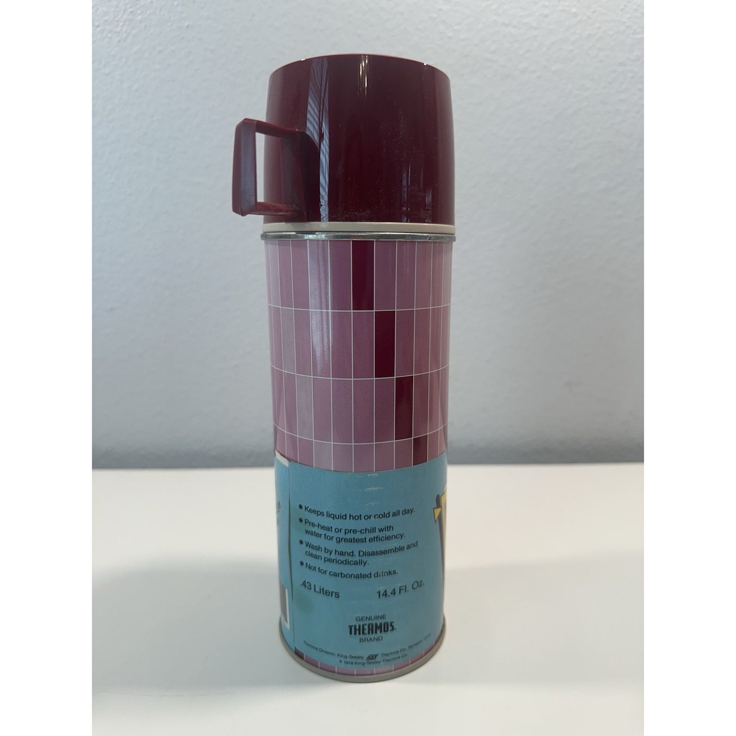 VINTAGE *NEW* 1970's Red Bench Warmer Thermos #2210 Vacuum Bottle 14.4oz