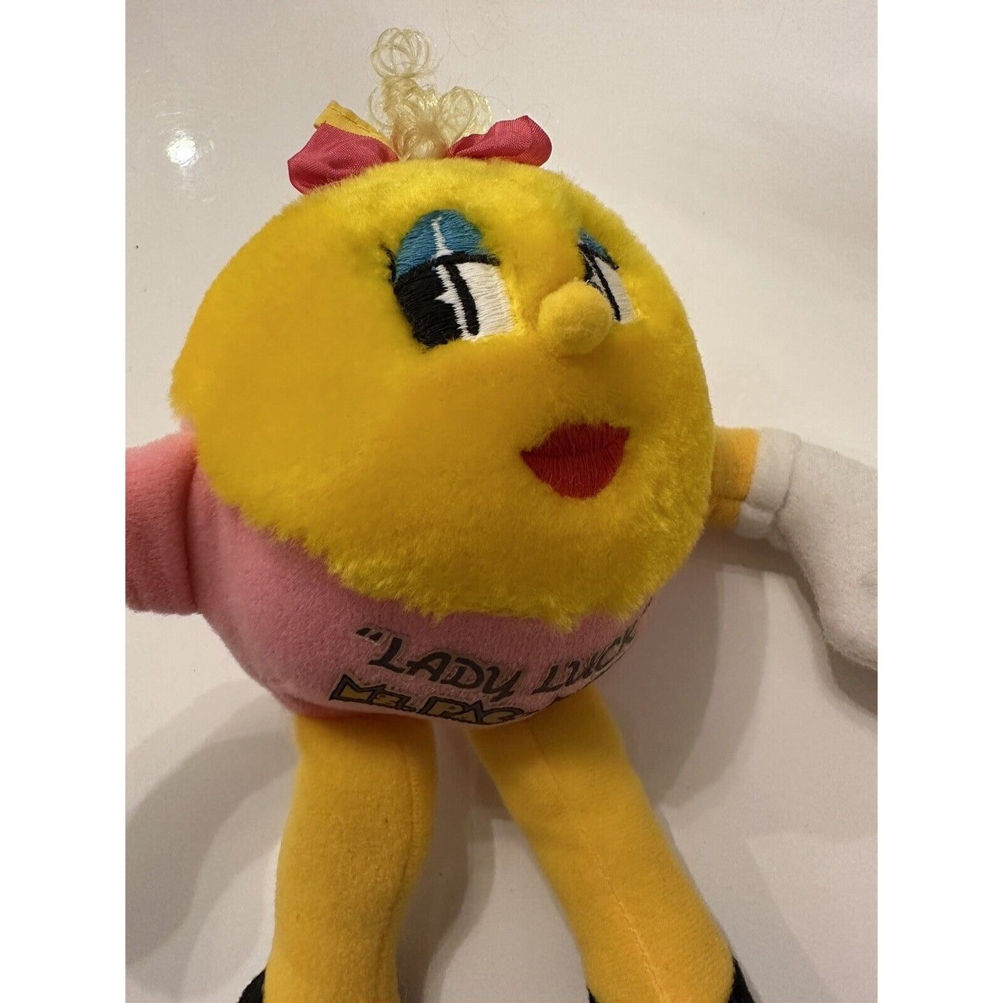 VINTAGE *NEW* 1980's SUPER RARE Ms Pacman Plushy SET - Blue/Pink