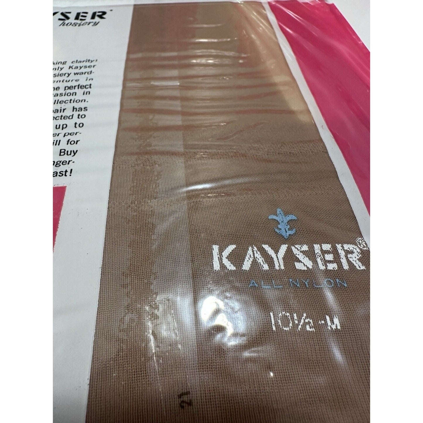 VINTAGE *NEW* Kayser Hosiery-Seamless-Shell Beige Sz10.5L X 5 Pair