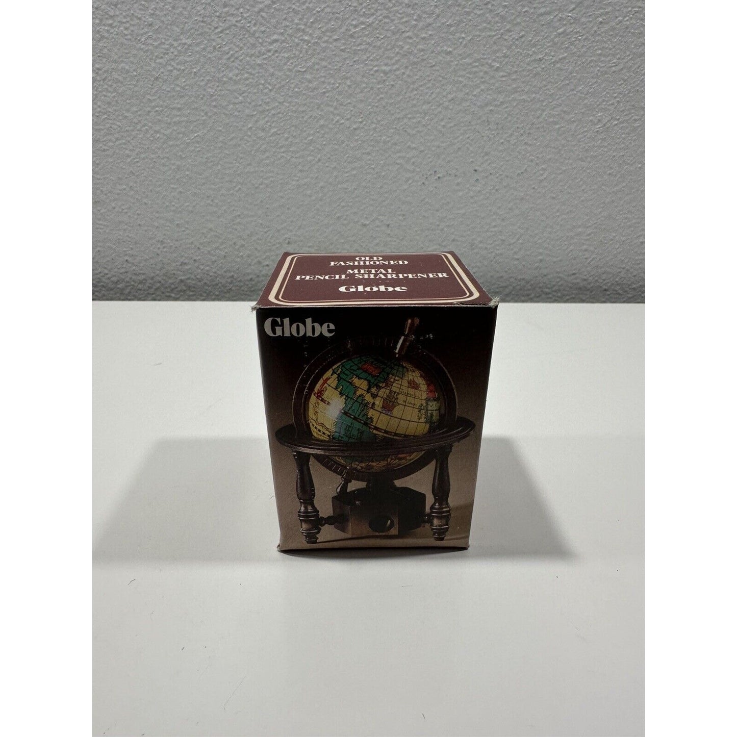 VINTAGE *NEW* Miniature Metal World Globe Pencil Sharpener